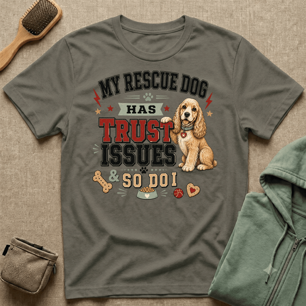 My Rescue Dog Has Trust Issues T-Shirt —Cocker Spaniel Rescue Dog Owner Tee