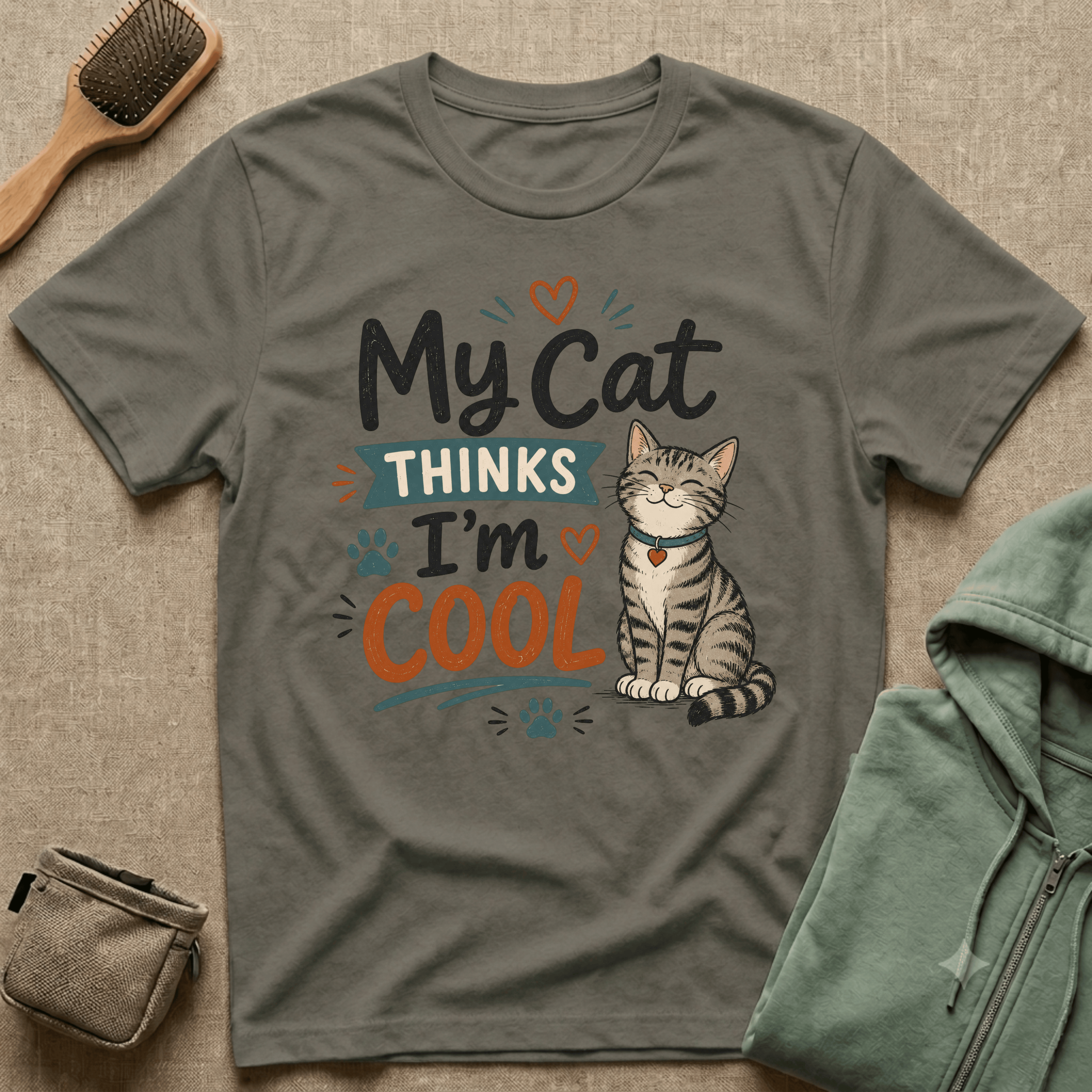 My Cat Thinks I’m Cool T-Shirt – Cute Cat Lover Graphic Tee