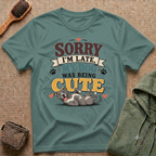 Sorry I'm Late My Dog Was Being Cute T-Shirt — Pit Bull Dog Lover Tee