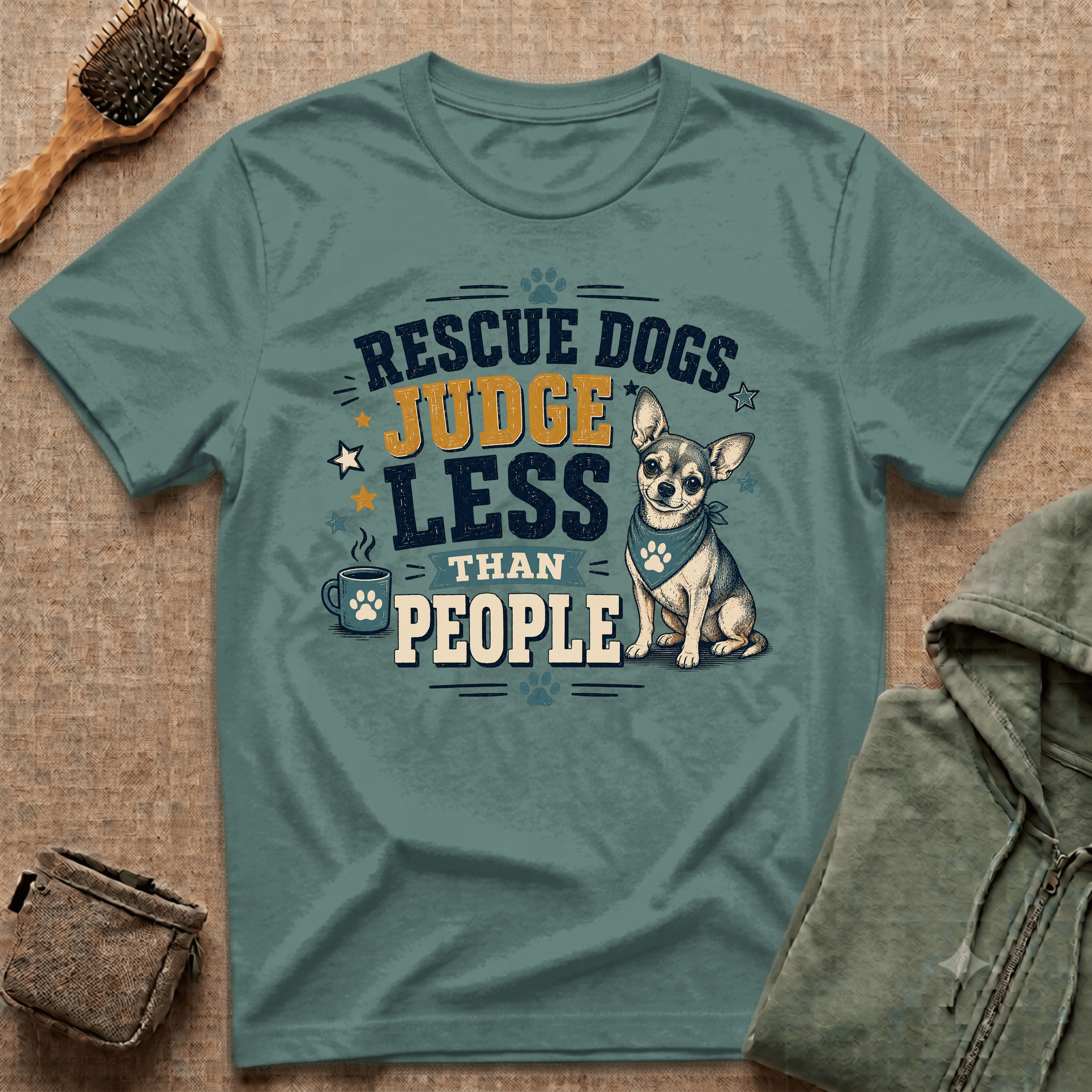 Rescue Dogs Judge Less Than People T-Shirt — Cute Chihuahua Rescue Tee