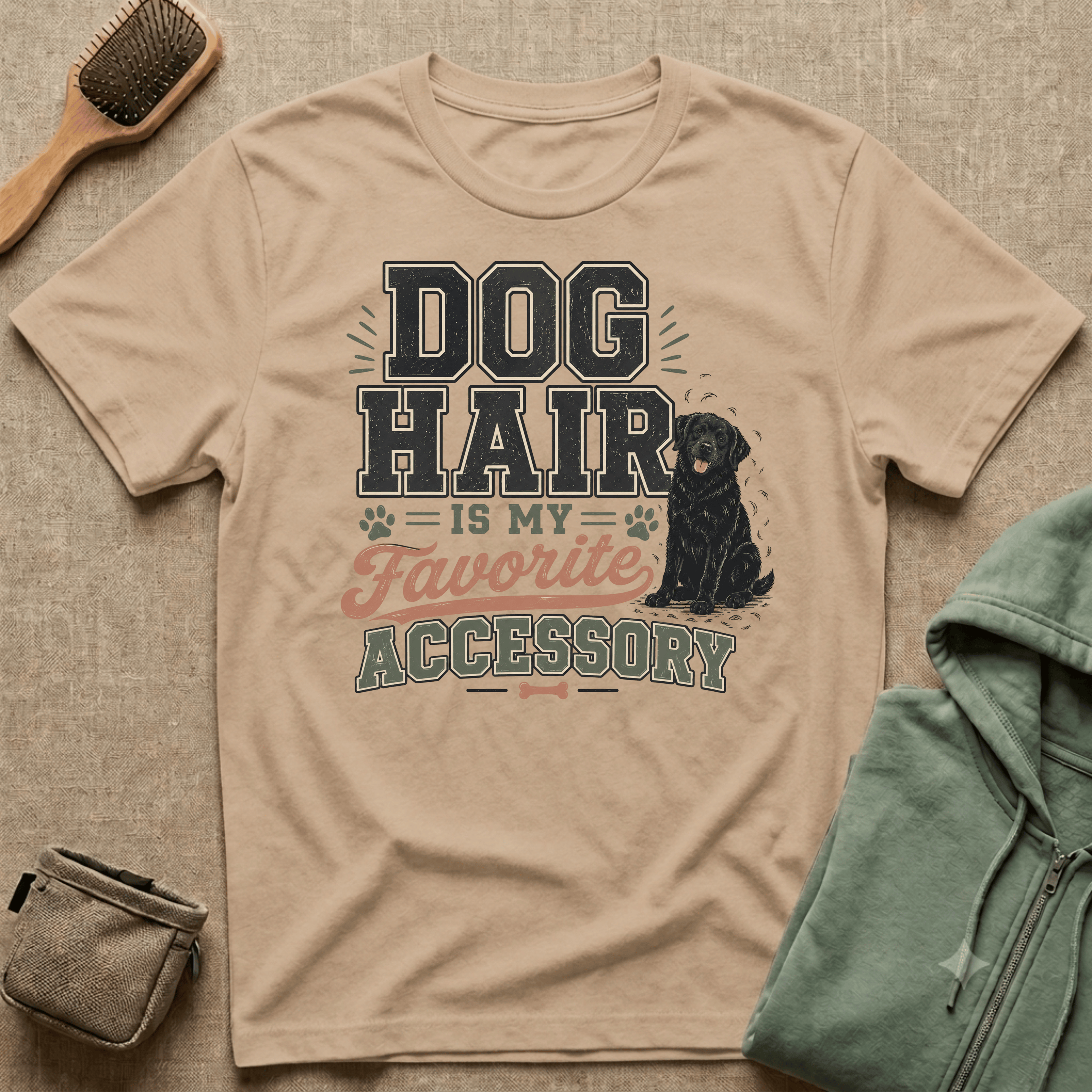 Dog Hair Is My Favorite Accessory T-Shirt — Black Lab Dog Lover Tee