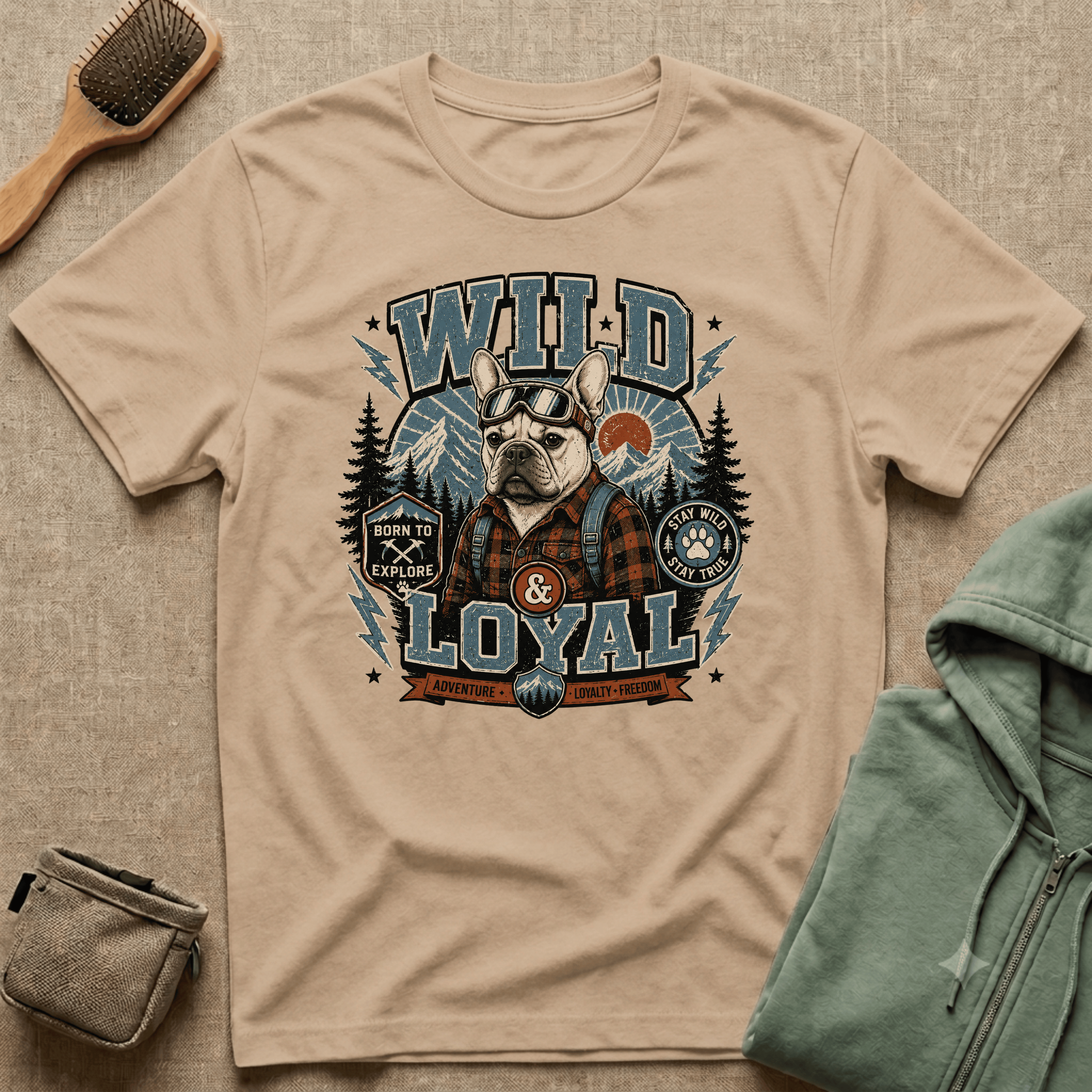 Wild & Loyal French Bulldog T-Shirt — Retro Outdoors Dog Tee