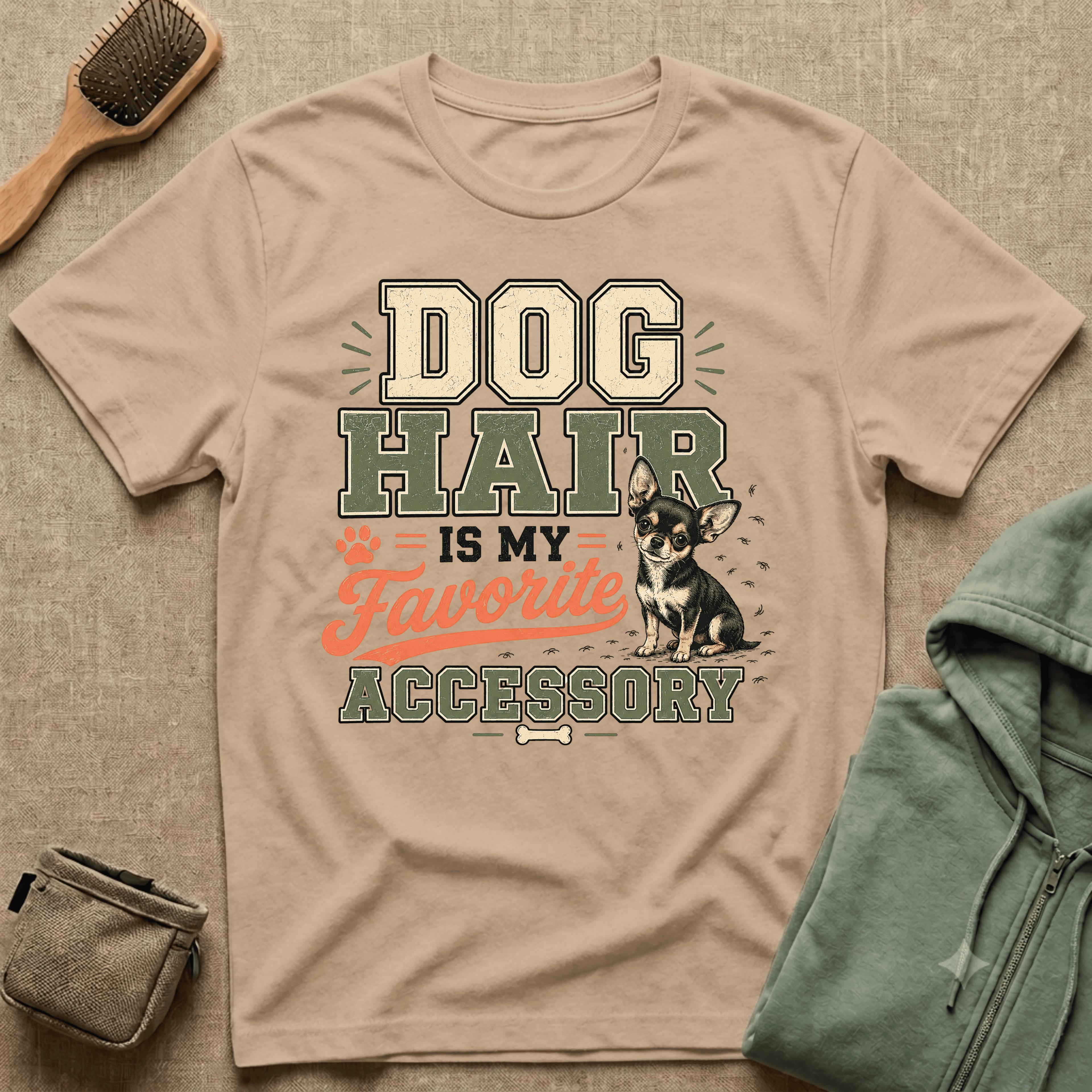 Dog Hair Is My Favorite Accessory T-Shirt — Chihuahua Dog Lover Tee