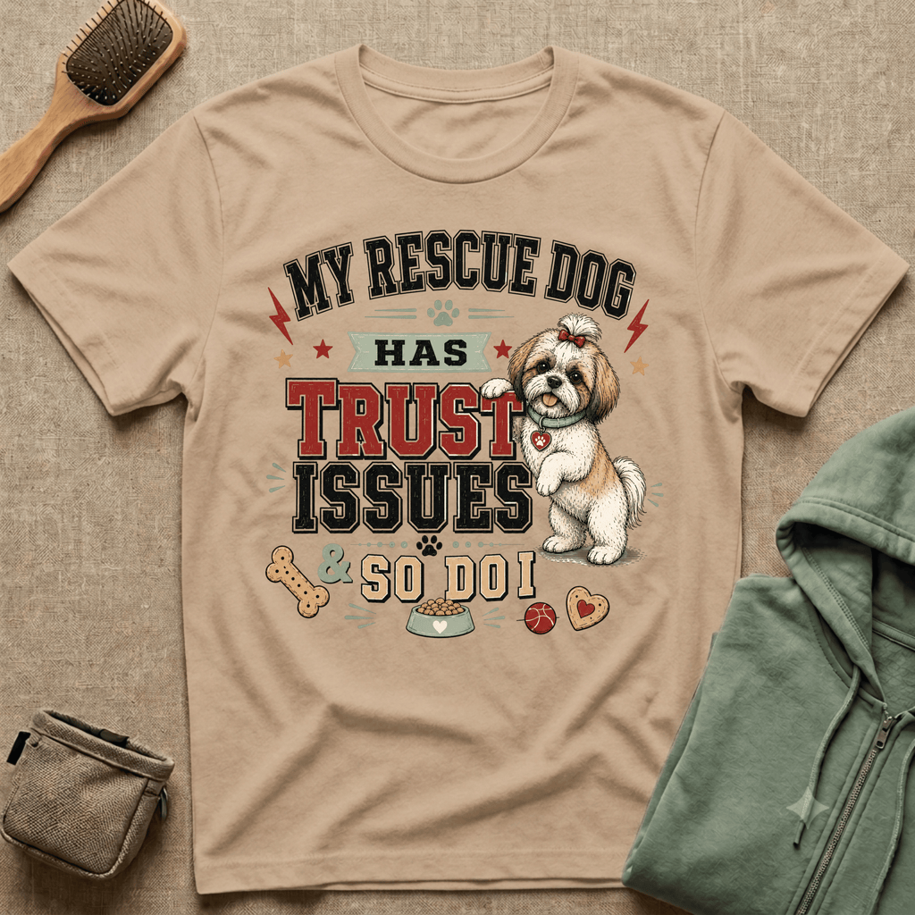 My Rescue Dog Has Trust Issues T-Shirt —Shih Tzu Rescue Dog Owner Tee