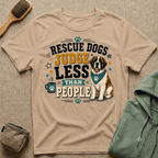 Rescue Dogs Judge Less Than People T-Shirt — Cute St. Bernard Rescue Tee