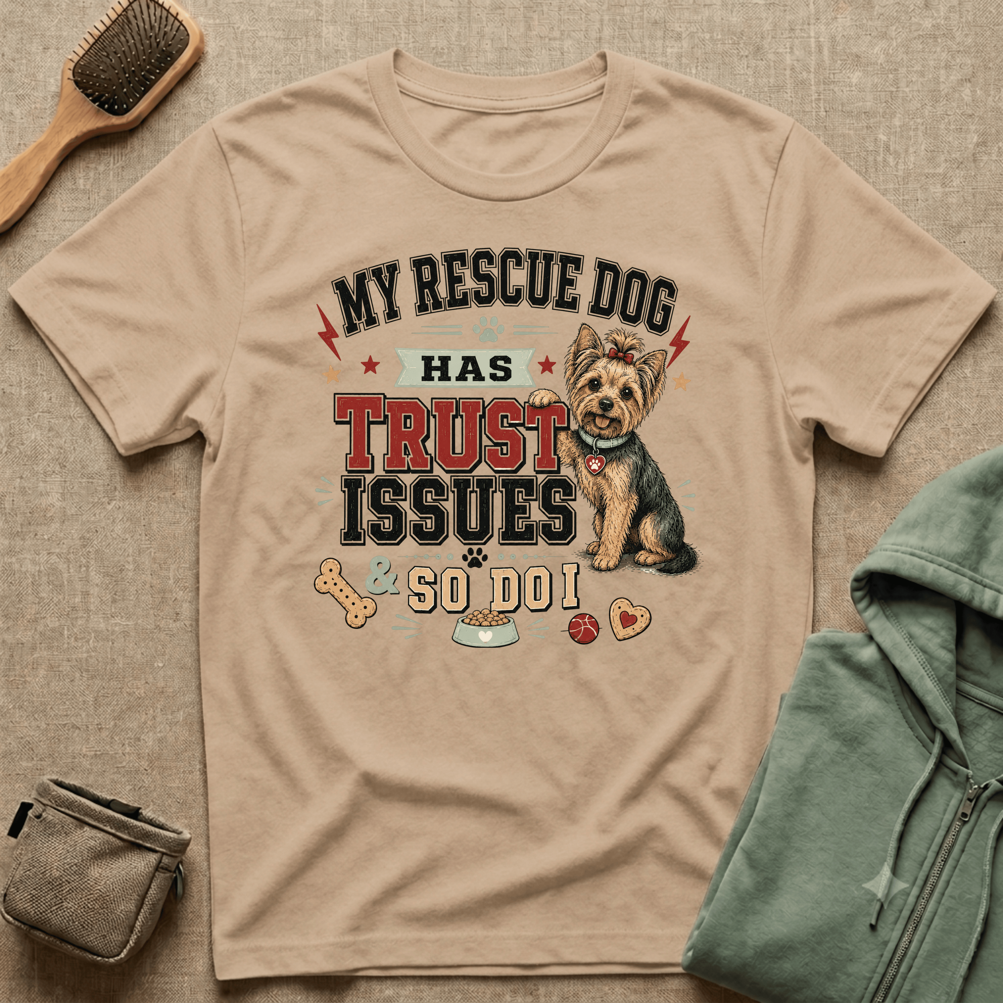 My Rescue Dog Has Trust Issues T-Shirt —Yorki Rescue Dog Owner Tee