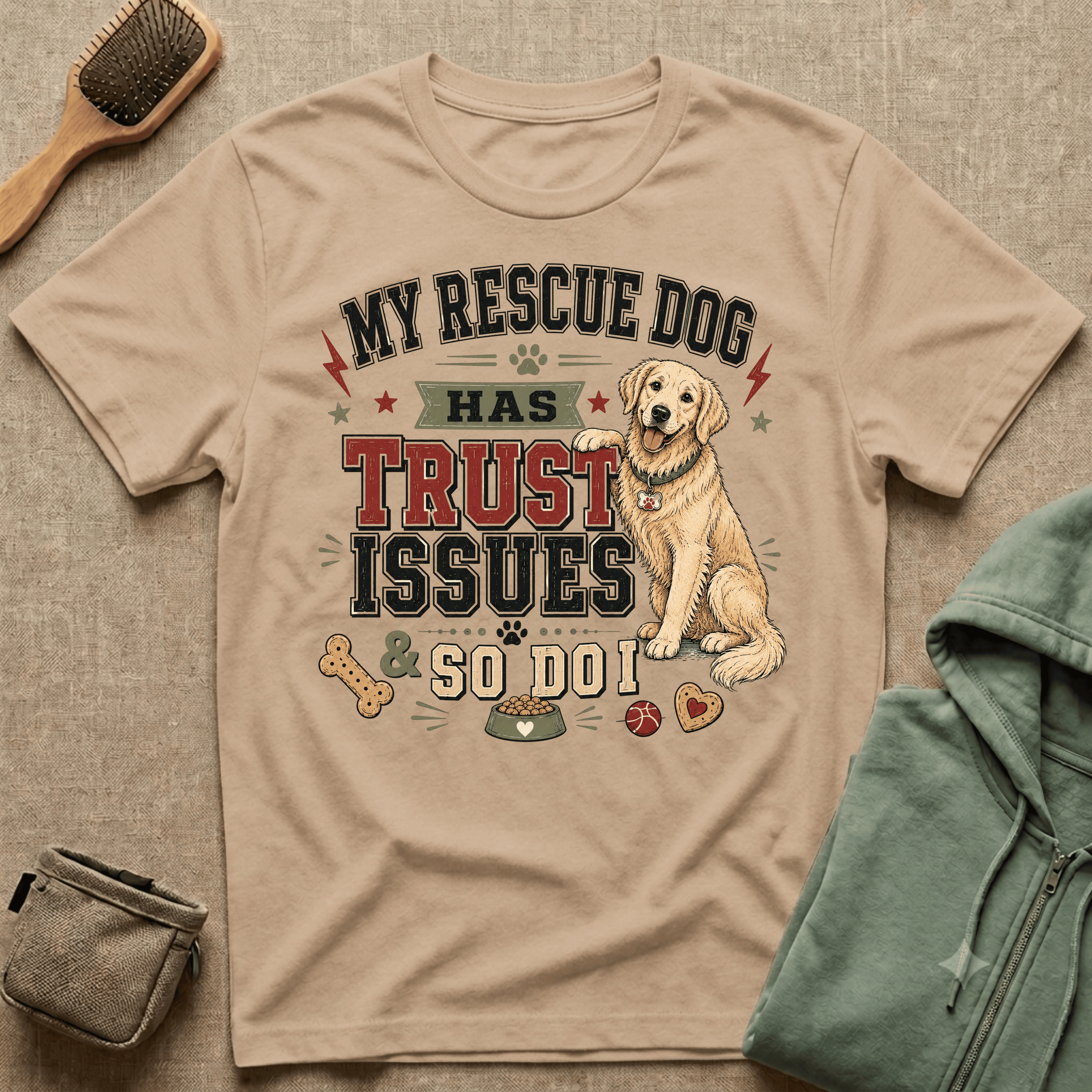 My Rescue Dog Has Trust Issues T-Shirt —Golden Retriever Rescue Dog Owner Tee