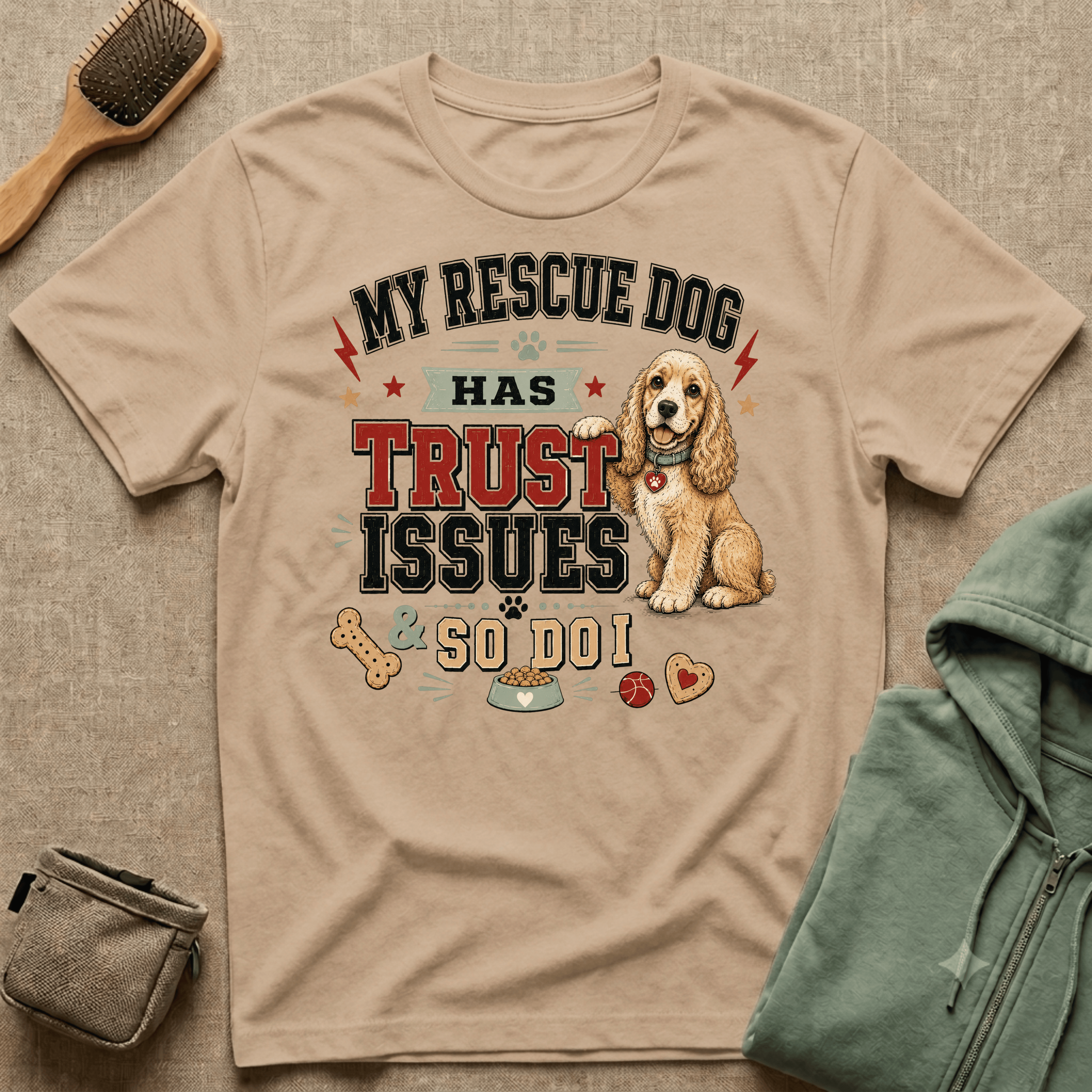 My Rescue Dog Has Trust Issues T-Shirt —Cocker Spaniel Rescue Dog Owner Tee