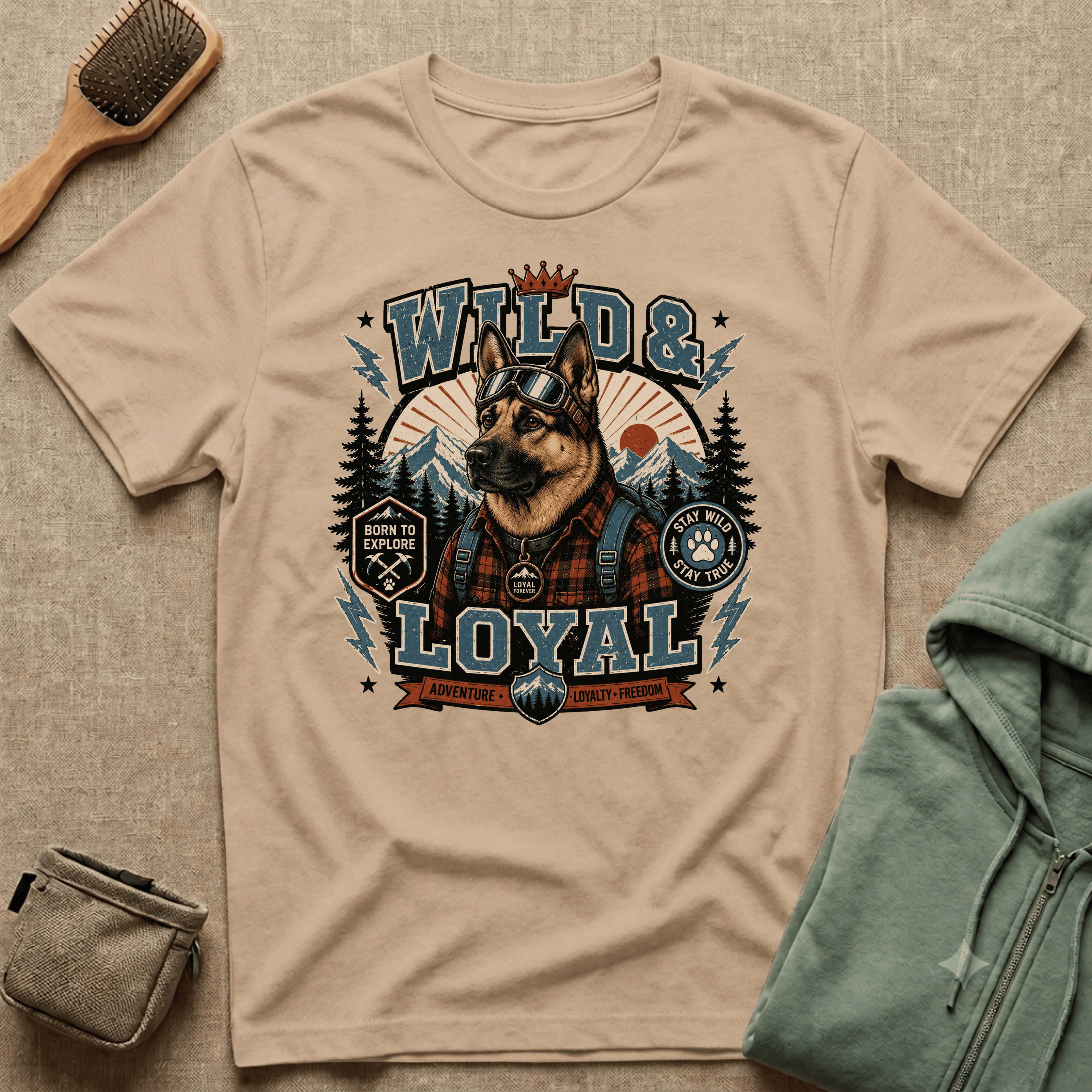 Wild & Loyal German Shepherd T-Shirt — Vintage Outdoor Dog Lover Tee