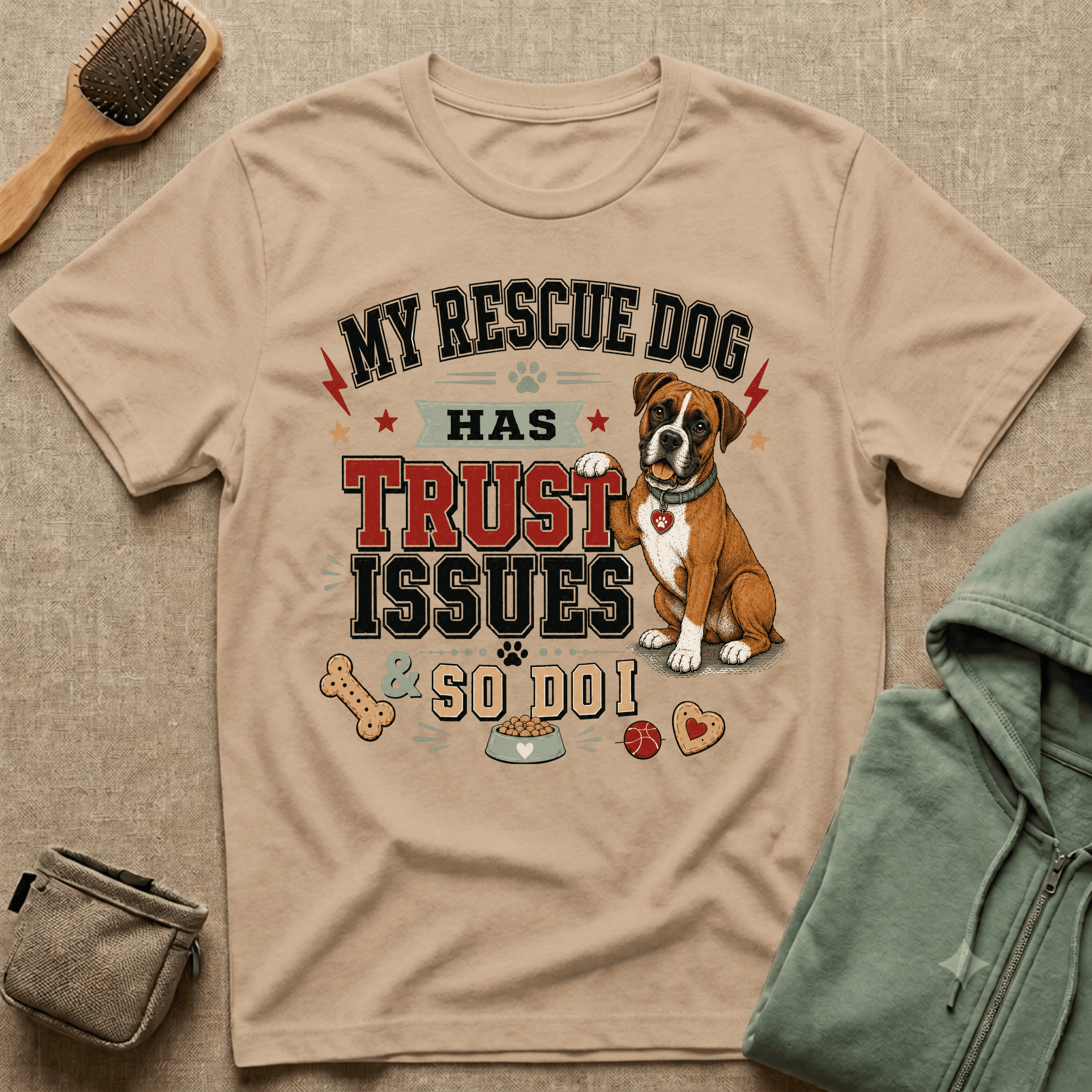 My Rescue Dog Has Trust Issues T-Shirt —Boxer Rescue Dog Owner Tee