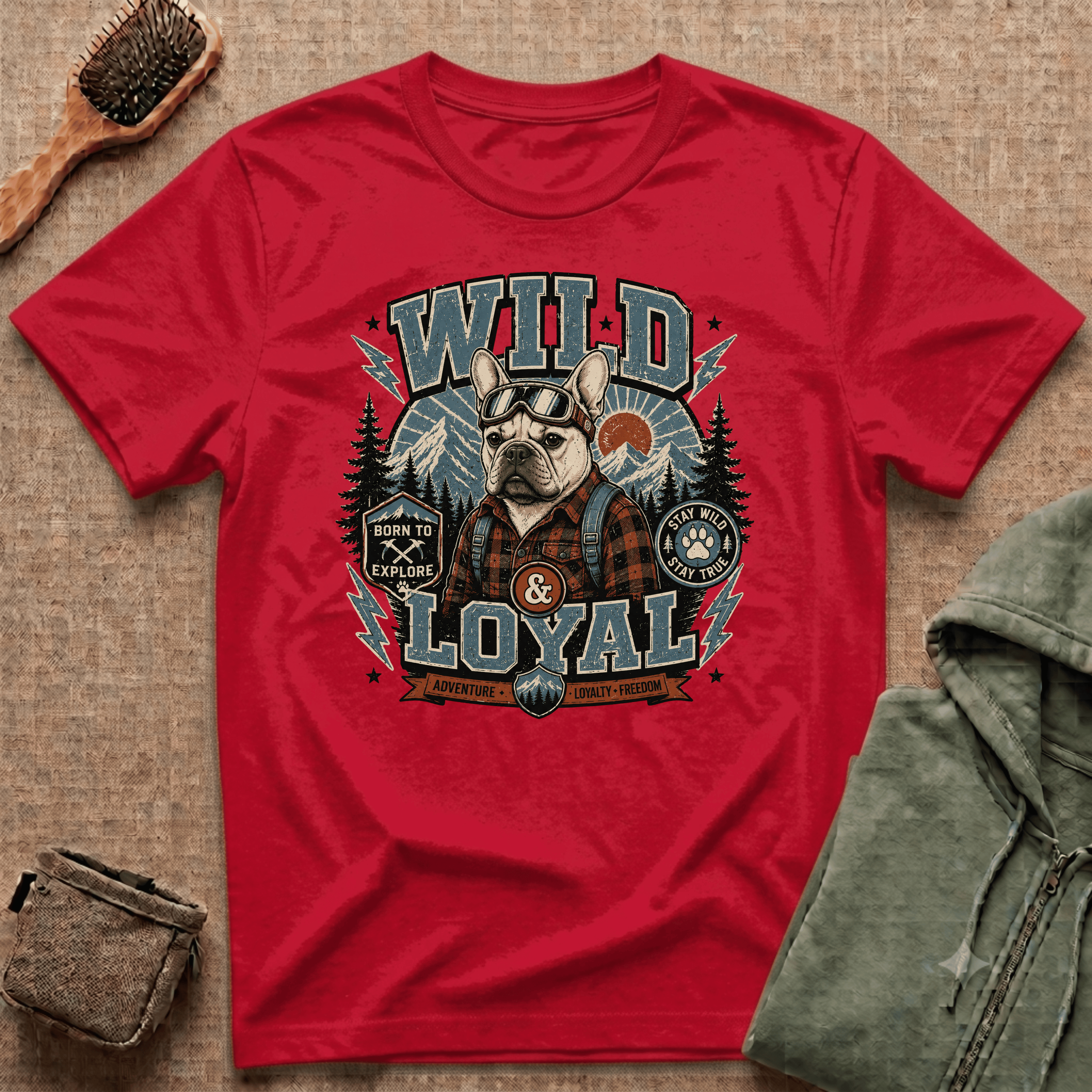 Wild & Loyal French Bulldog T-Shirt — Retro Outdoors Dog Tee