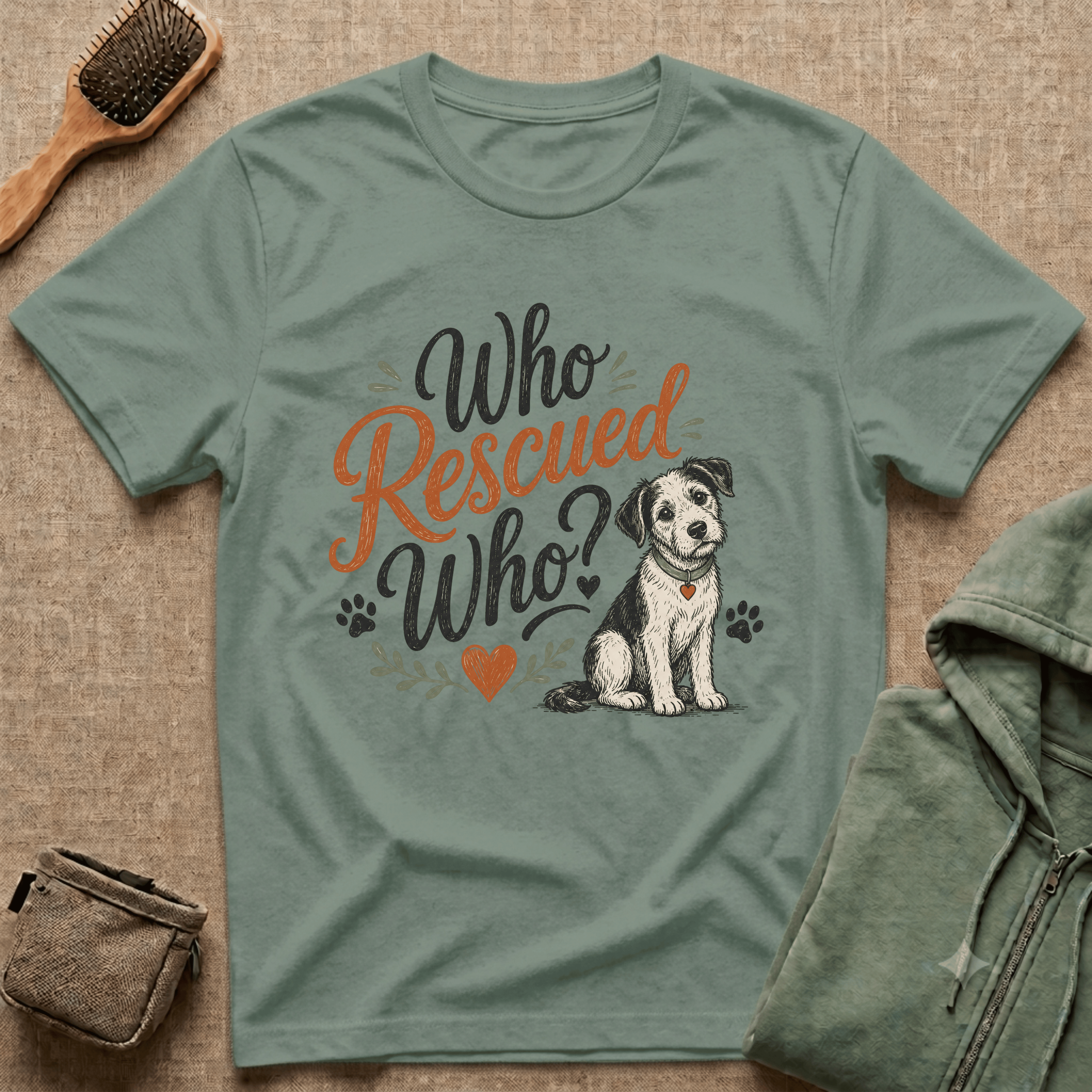 Who Rescued Who? Rescue Dog T-Shirt - Adopted Pet Lover Tee