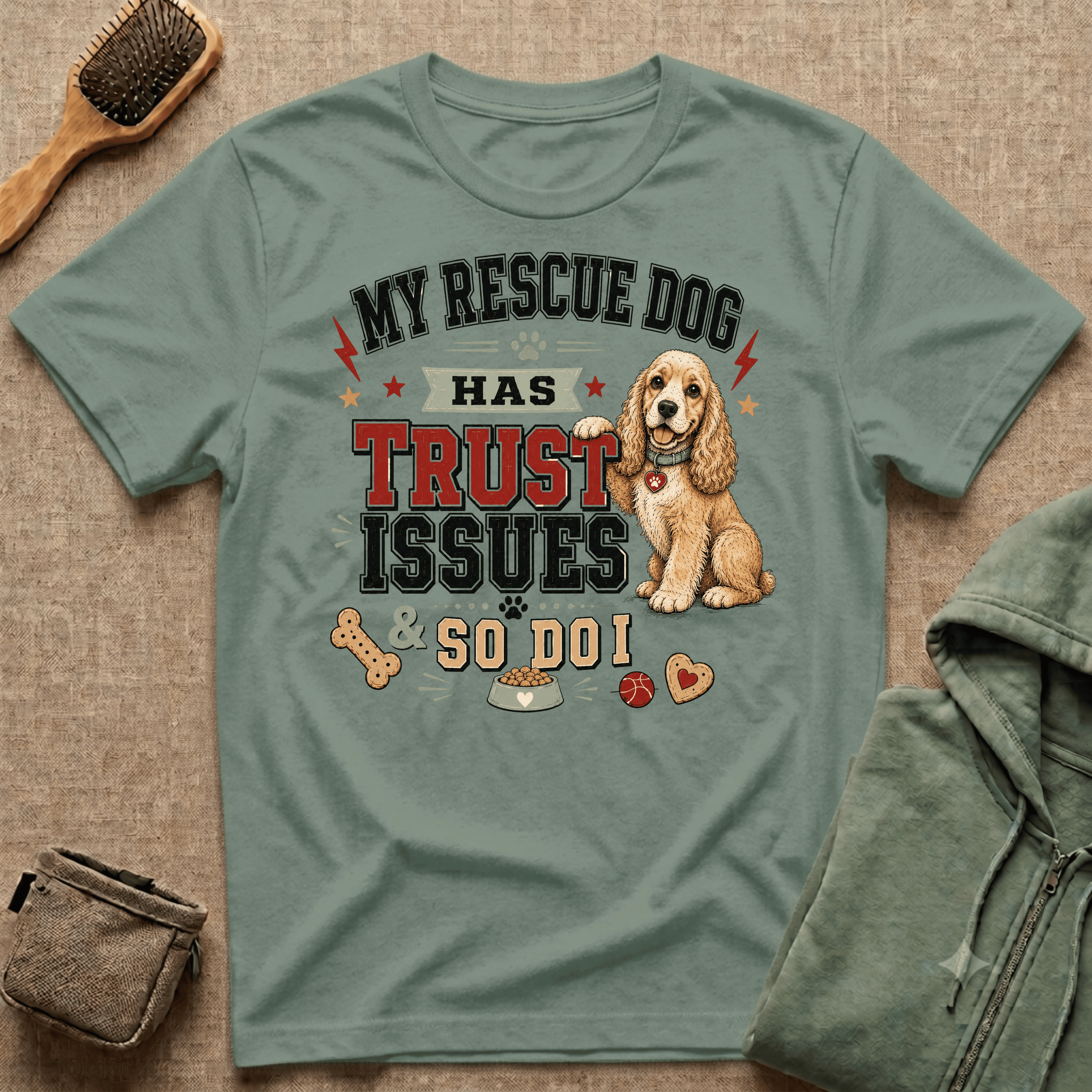 My Rescue Dog Has Trust Issues T-Shirt —Cocker Spaniel Rescue Dog Owner Tee