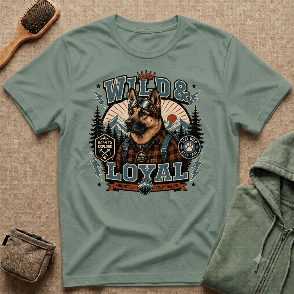 Wild & Loyal German Shepherd T-Shirt — Vintage Outdoor Dog Lover Tee