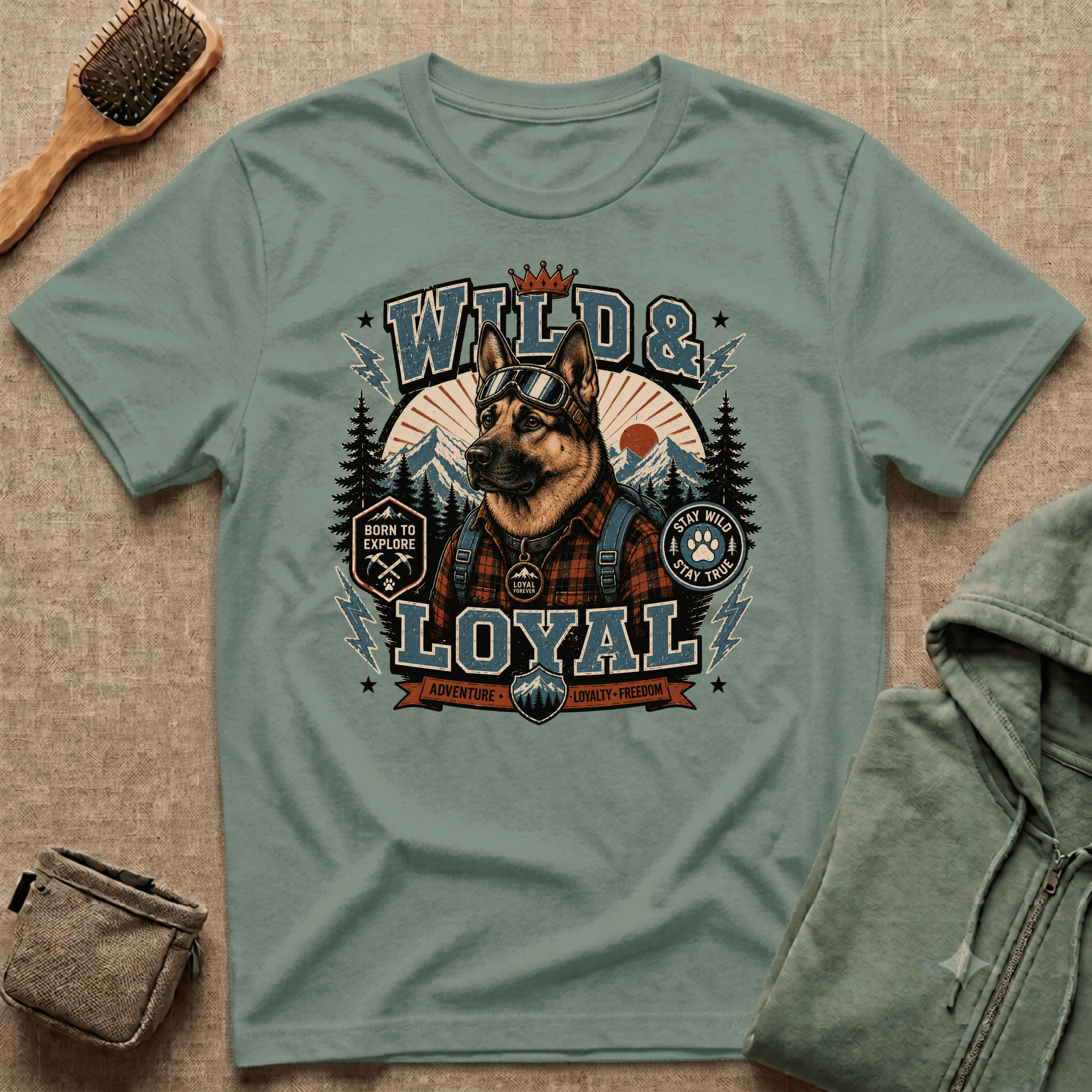 Wild & Loyal German Shepherd T-Shirt — Vintage Outdoor Dog Lover Tee