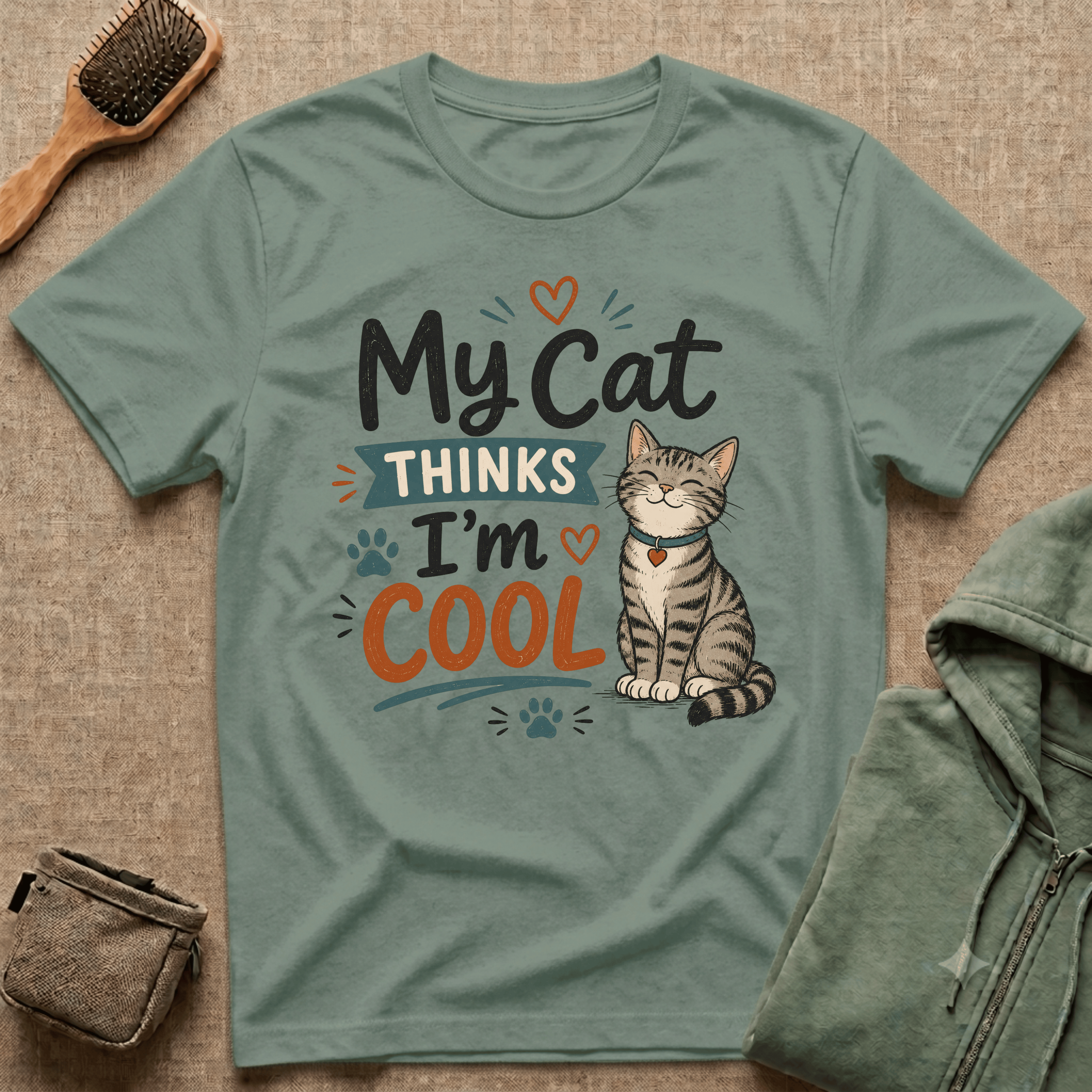 My Cat Thinks I’m Cool T-Shirt – Cute Cat Lover Graphic Tee