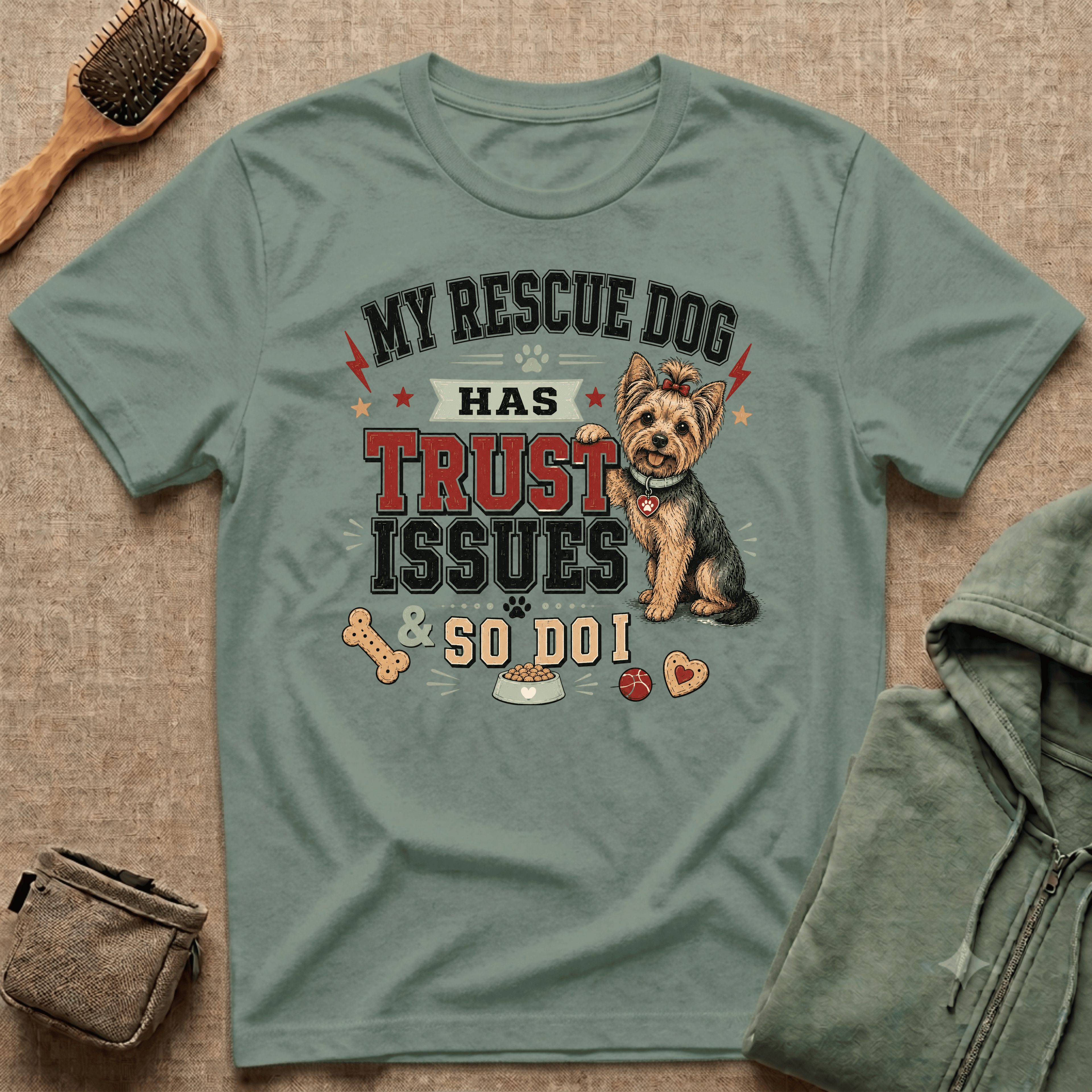 My Rescue Dog Has Trust Issues T-Shirt —Yorki Rescue Dog Owner Tee