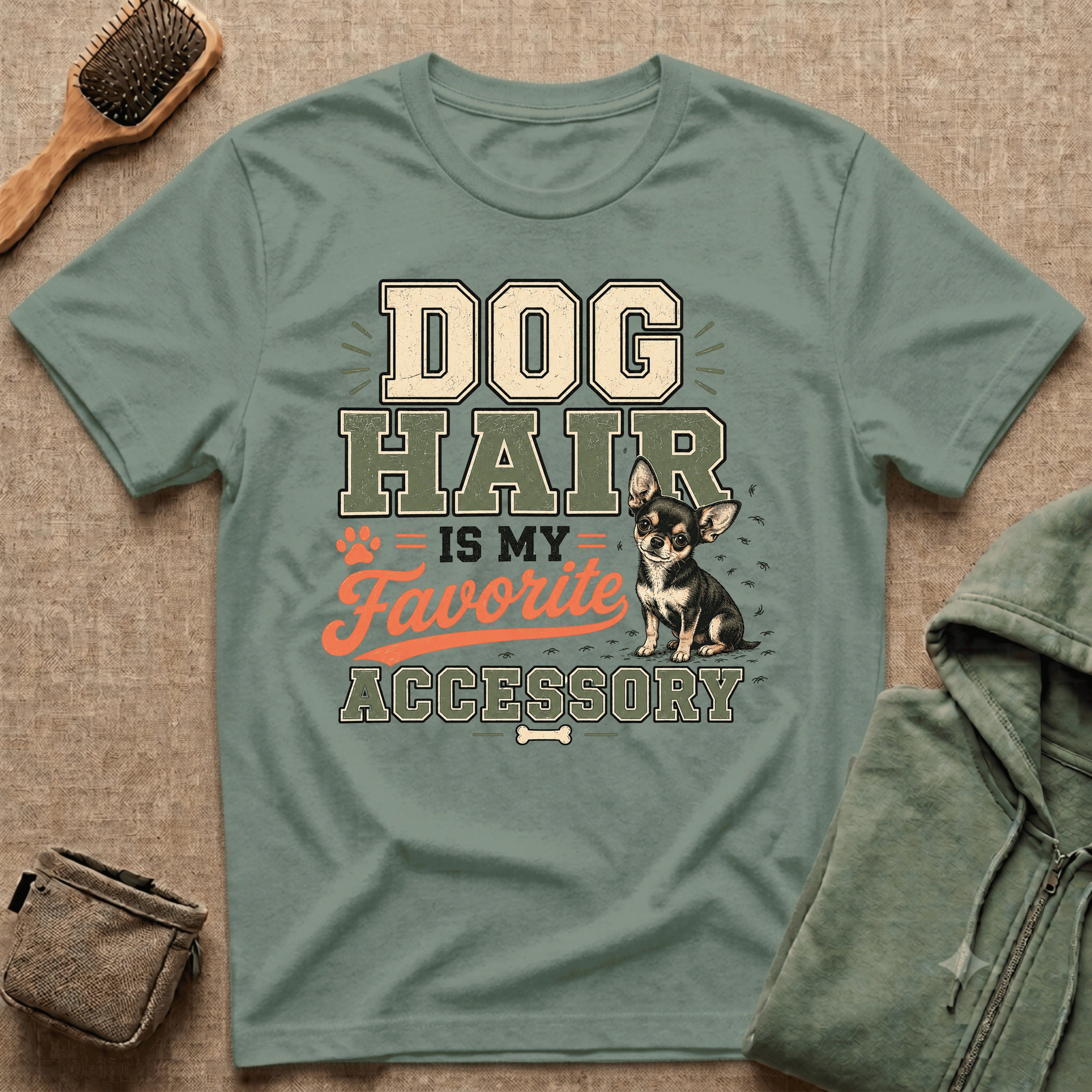 Dog Hair Is My Favorite Accessory T-Shirt — Chihuahua Dog Lover Tee