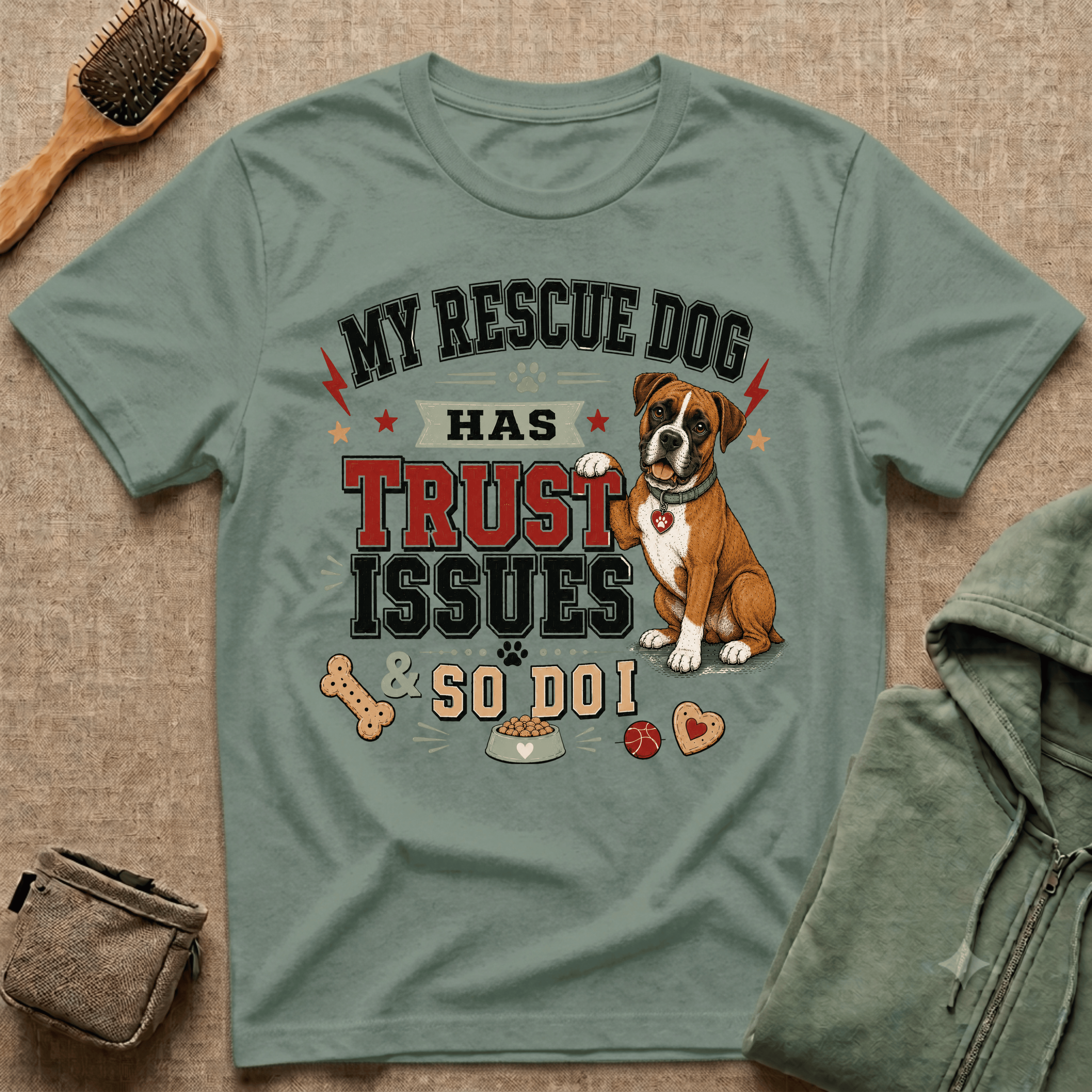 My Rescue Dog Has Trust Issues T-Shirt —Boxer Rescue Dog Owner Tee
