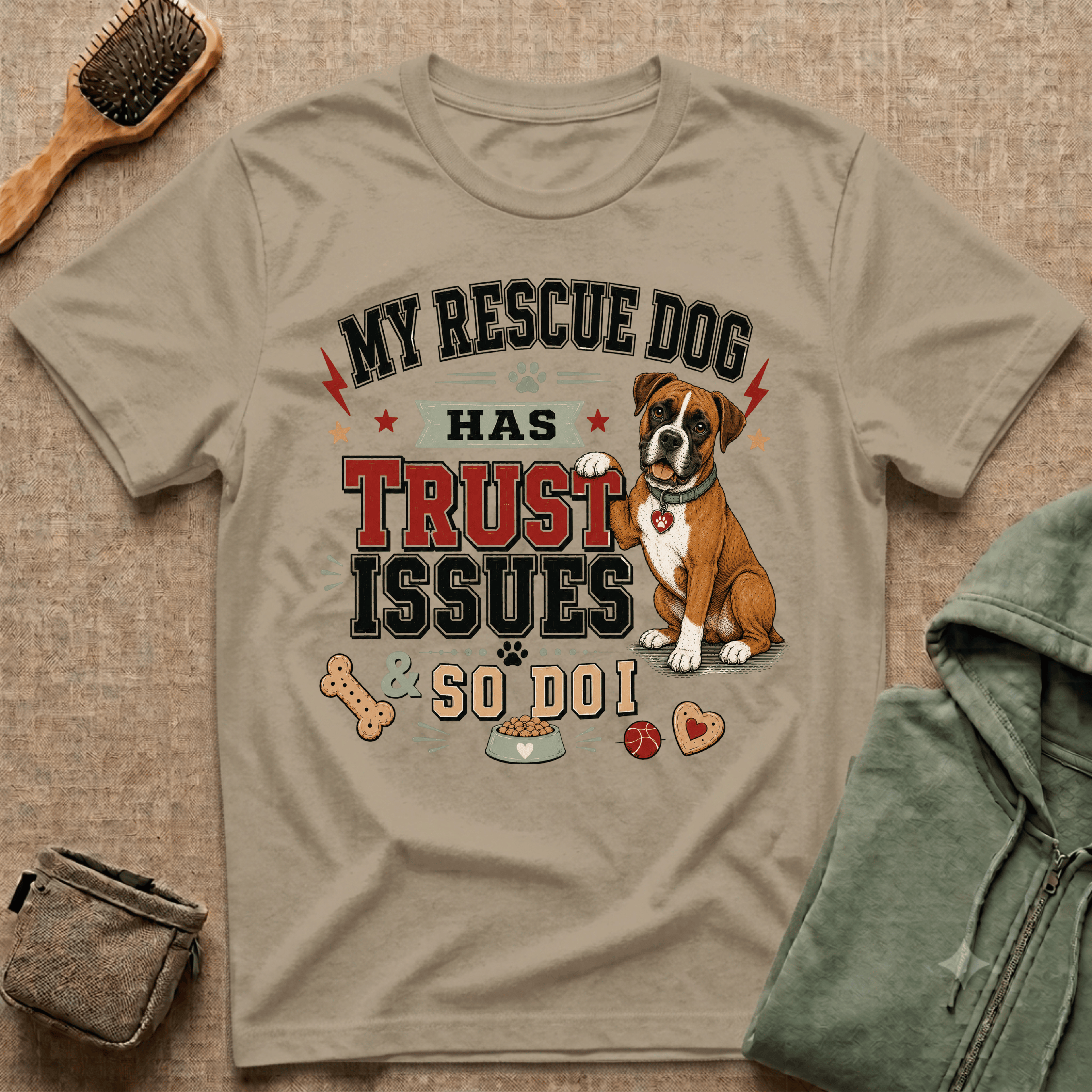 My Rescue Dog Has Trust Issues T-Shirt —Boxer Rescue Dog Owner Tee