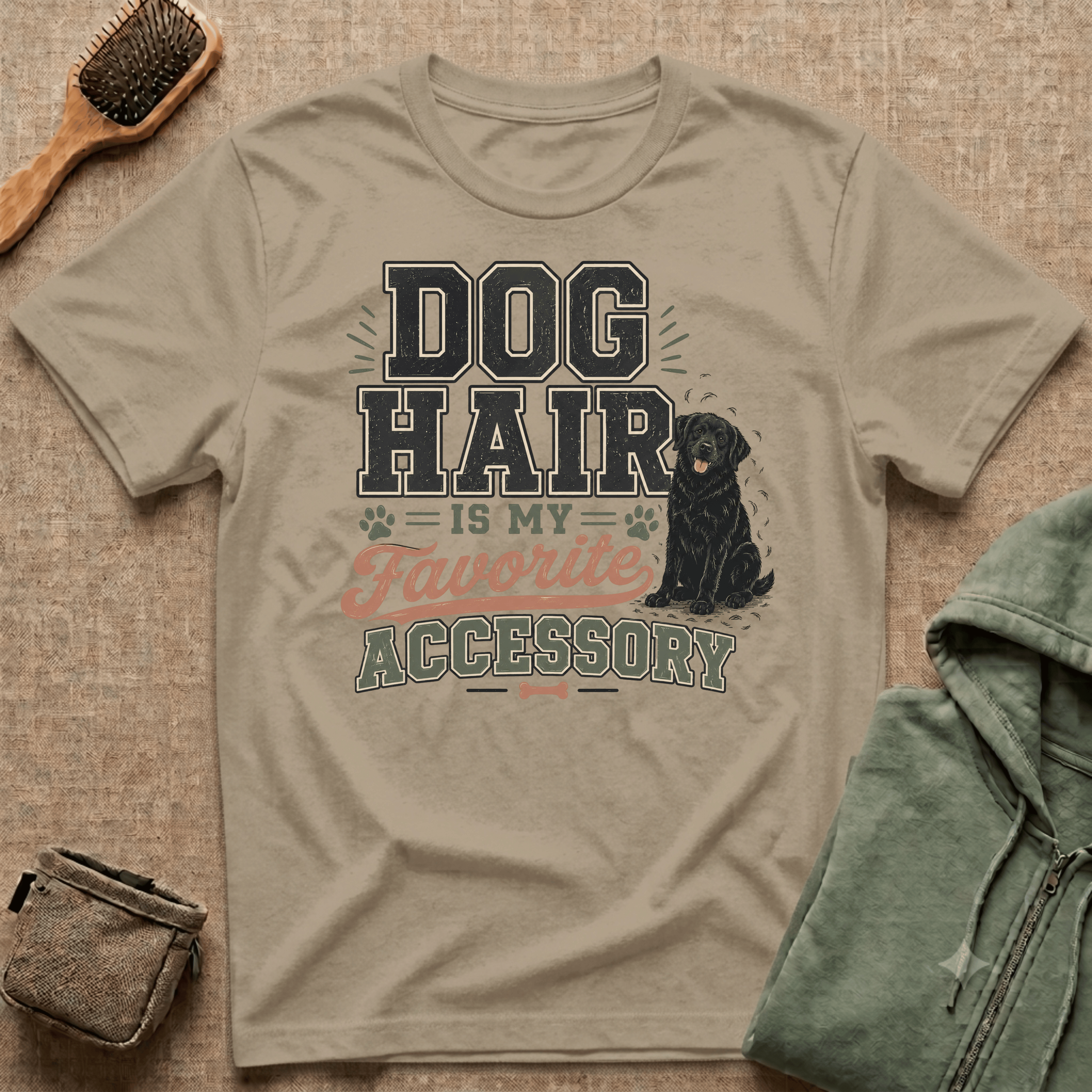 Dog Hair Is My Favorite Accessory T-Shirt — Black Lab Dog Lover Tee