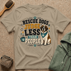 Rescue Dogs Judge Less Than People T-Shirt — Cute St. Bernard Rescue Tee