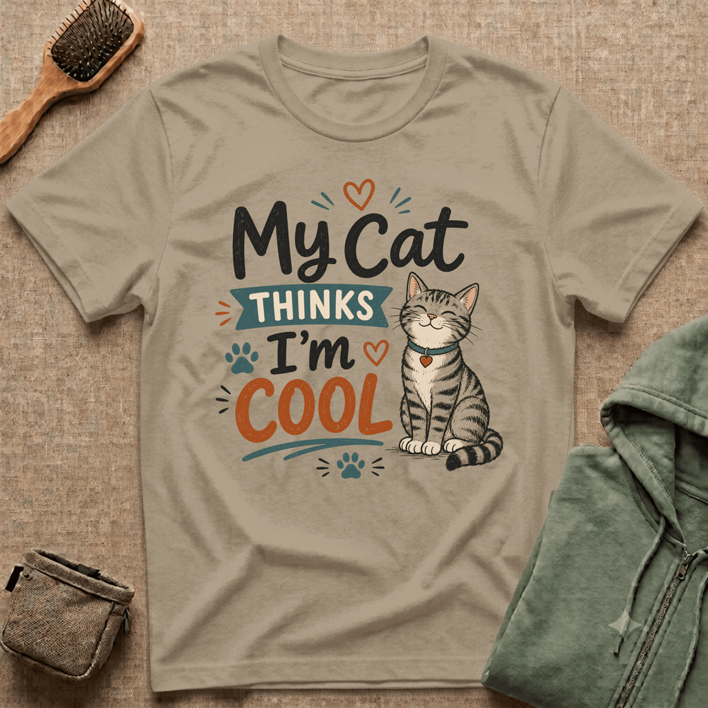 My Cat Thinks I’m Cool T-Shirt – Cute Cat Lover Graphic Tee