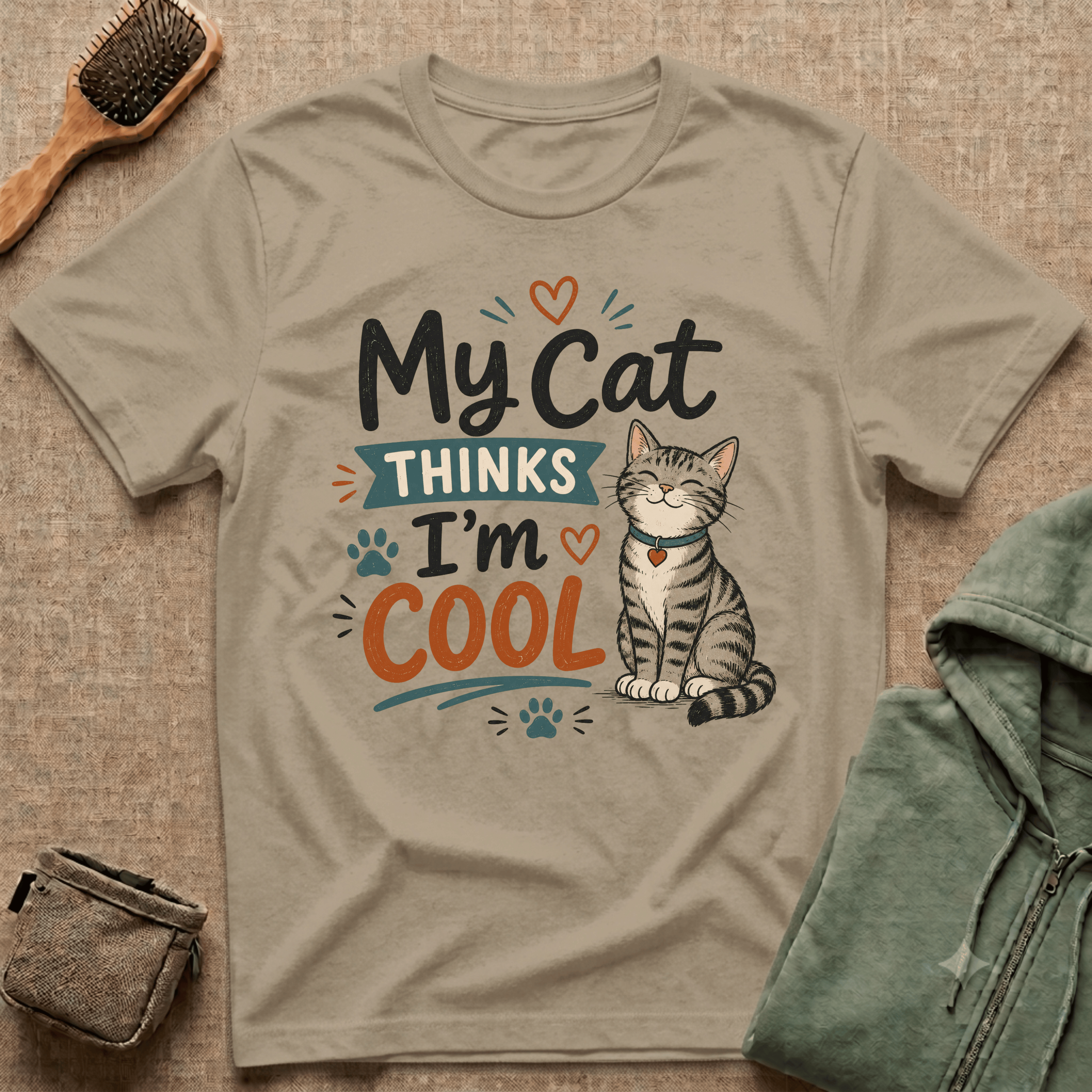 My Cat Thinks I’m Cool T-Shirt – Cute Cat Lover Graphic Tee