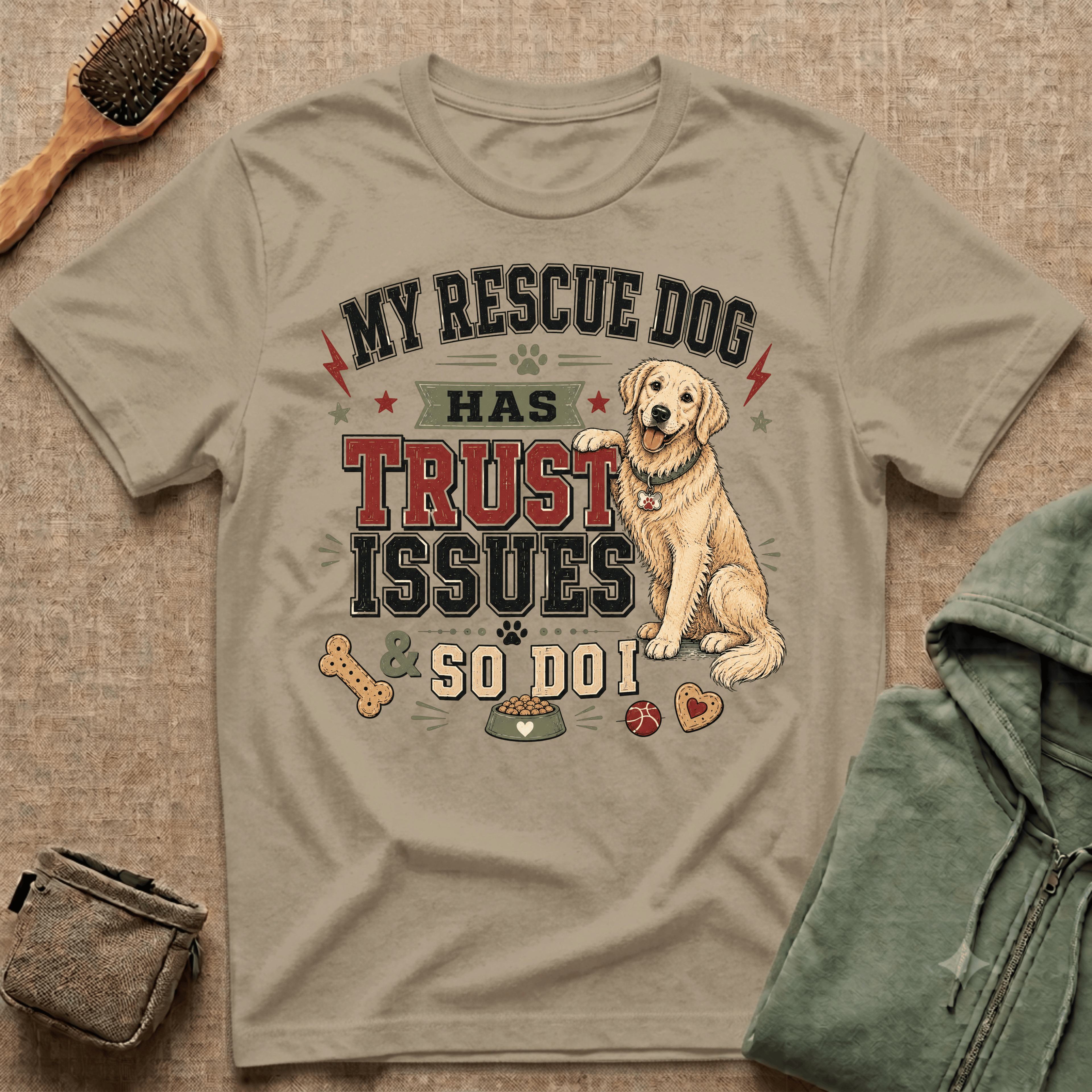 My Rescue Dog Has Trust Issues T-Shirt —Golden Retriever Rescue Dog Owner Tee