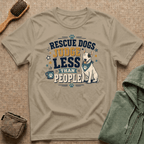 Rescue Dogs Judge Less Than People T-Shirt — Cute Bull Terrier Rescue Tee