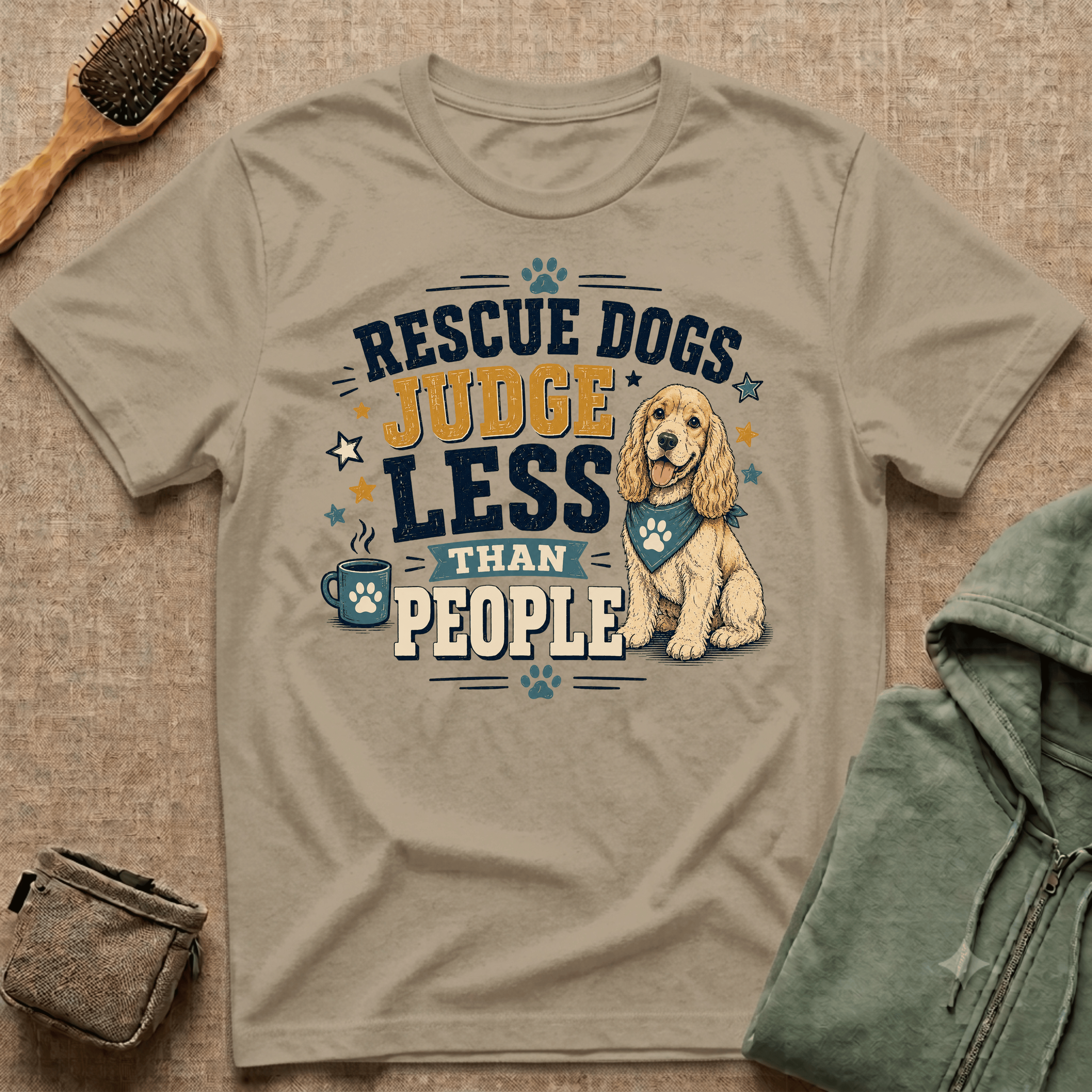 Rescue Dogs Judge Less Than People T-Shirt — Cute Cocker Spaniel Rescue Tee