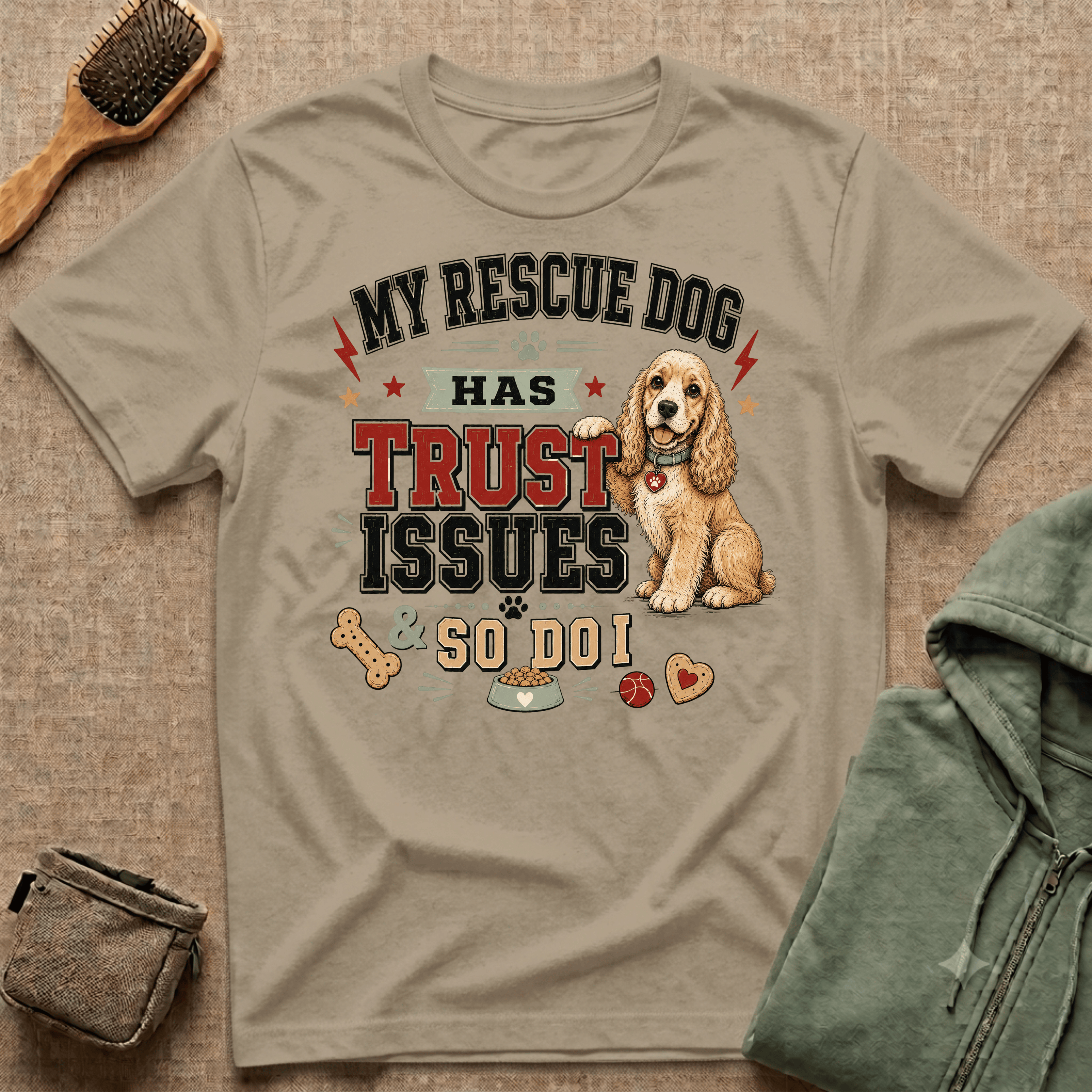My Rescue Dog Has Trust Issues T-Shirt —Cocker Spaniel Rescue Dog Owner Tee