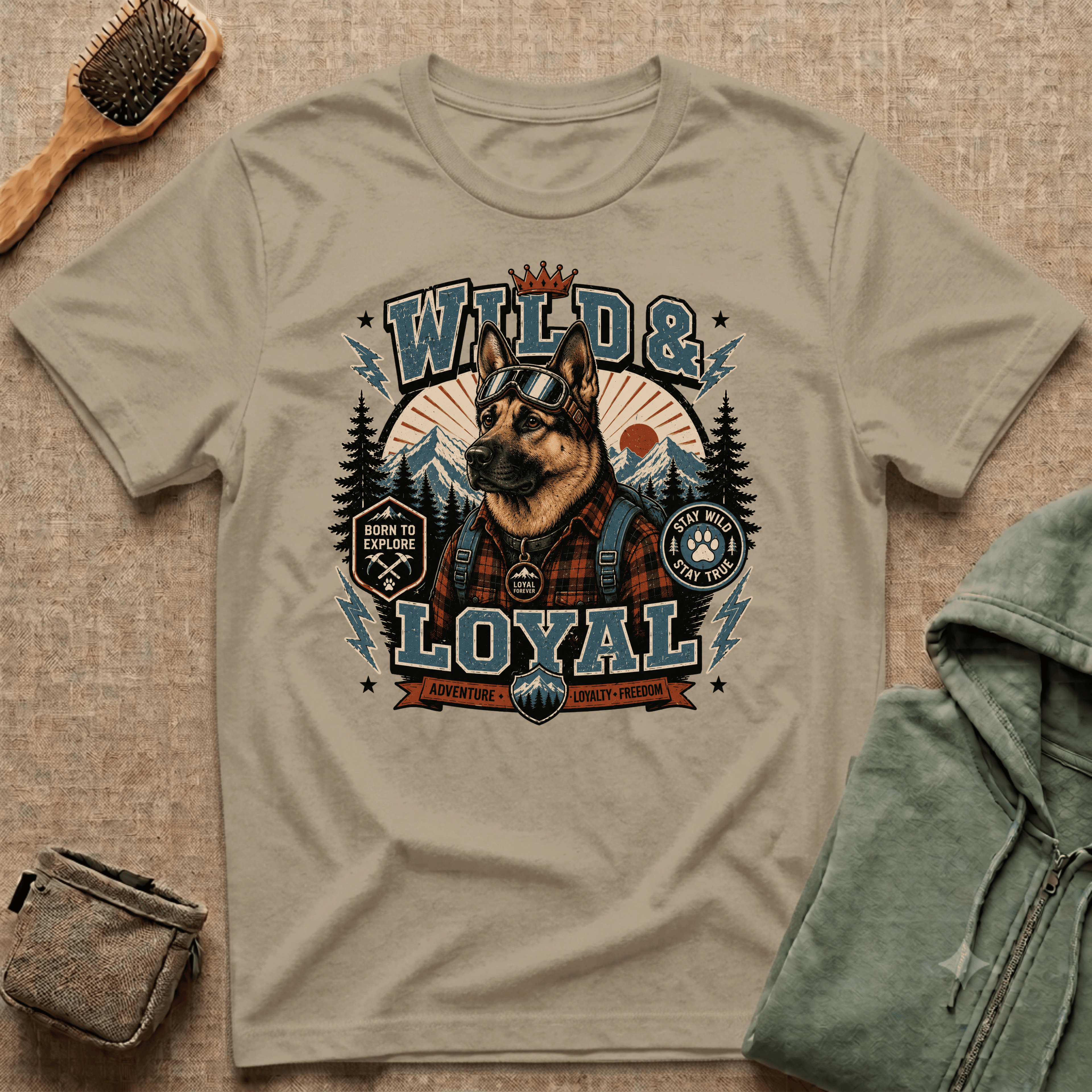 Wild & Loyal German Shepherd T-Shirt — Vintage Outdoor Dog Lover Tee
