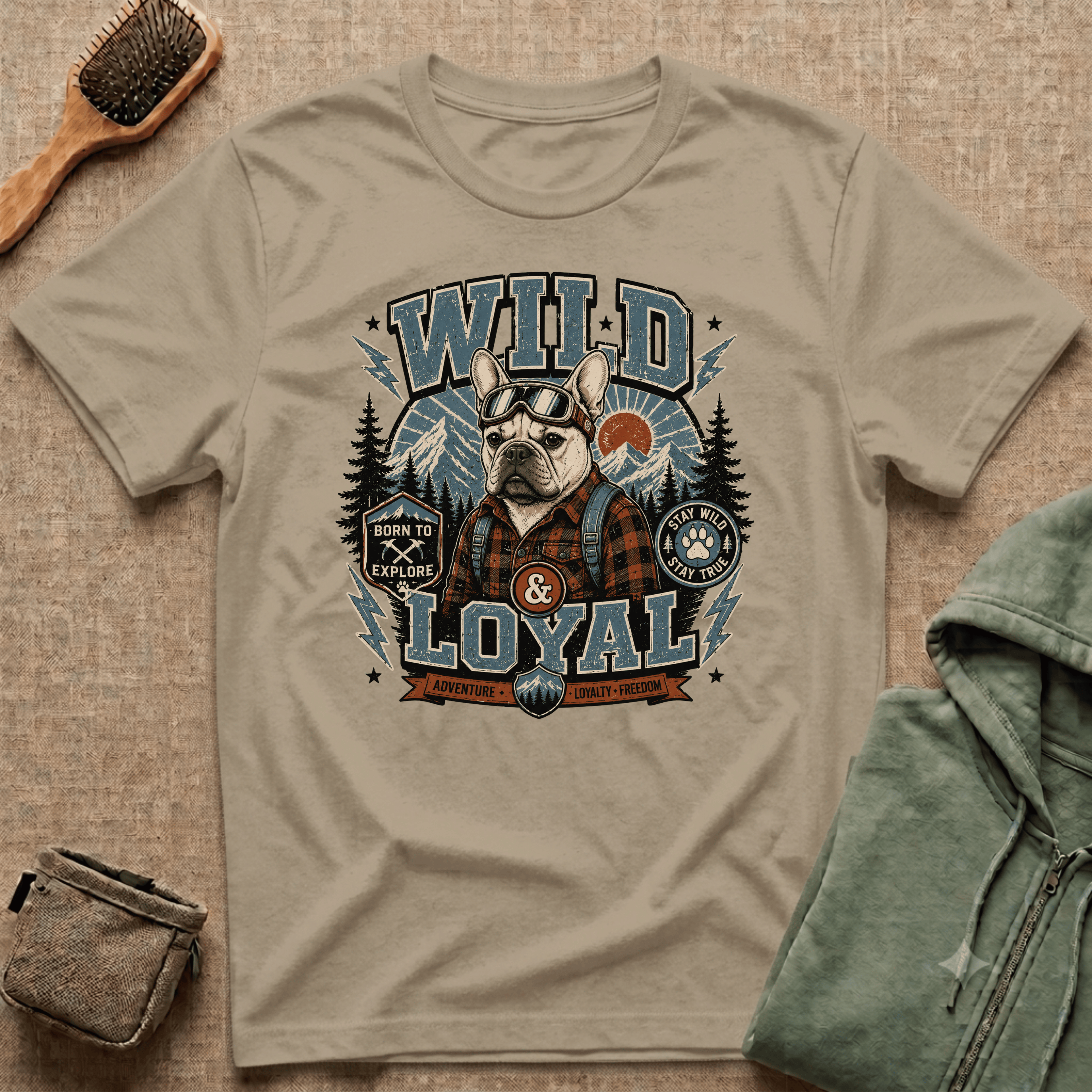 Wild & Loyal French Bulldog T-Shirt — Retro Outdoors Dog Tee
