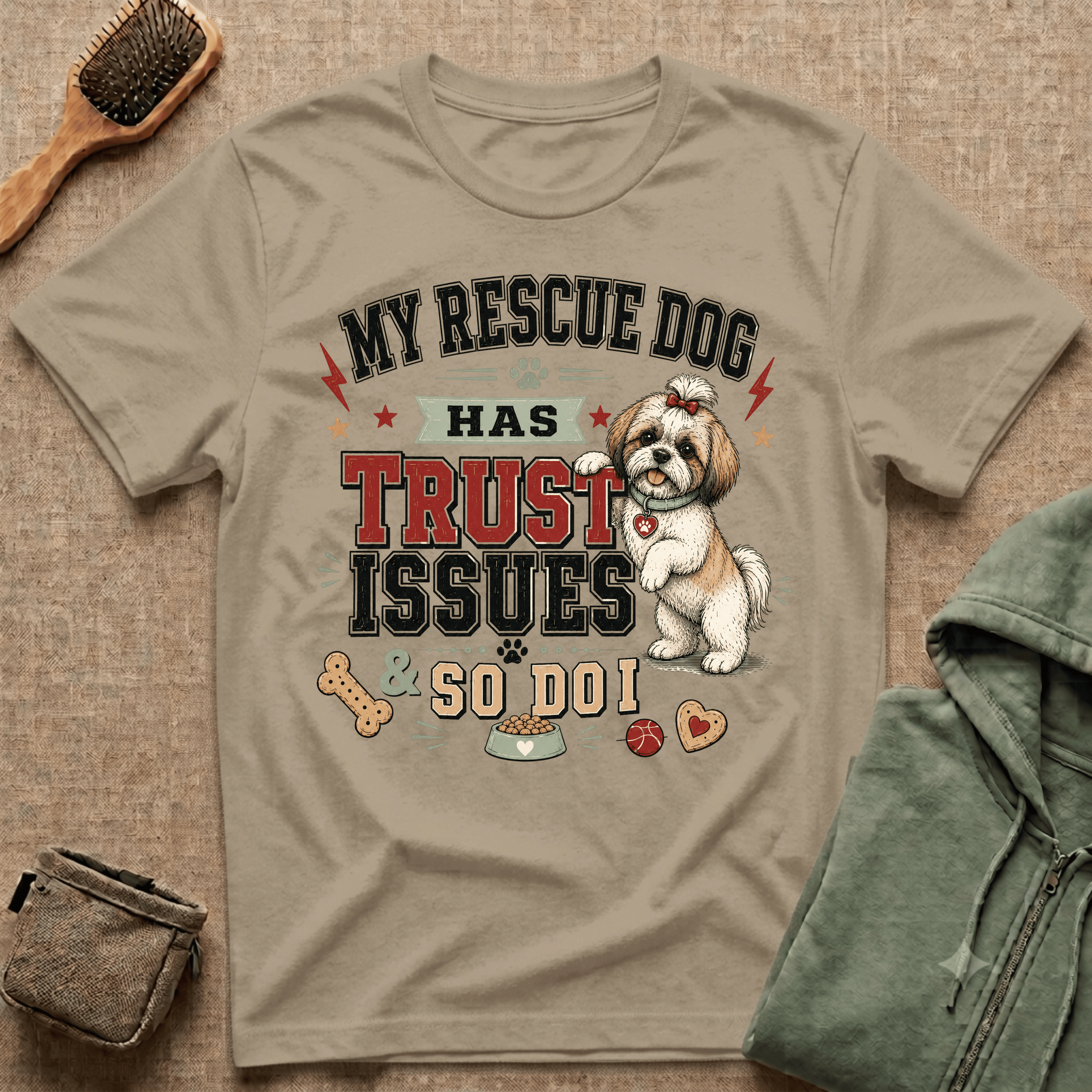 My Rescue Dog Has Trust Issues T-Shirt —Shih Tzu Rescue Dog Owner Tee