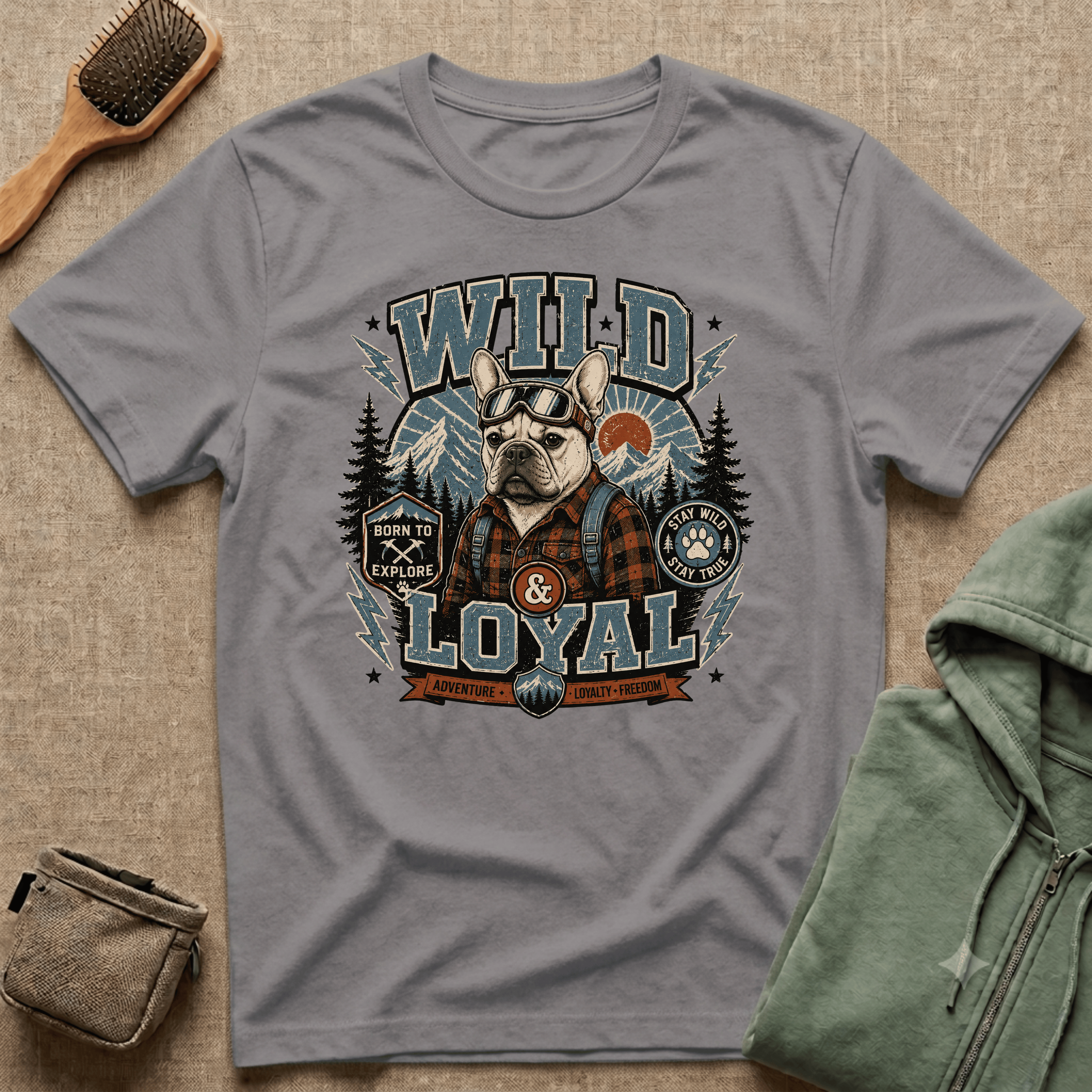 Wild & Loyal French Bulldog T-Shirt — Retro Outdoors Dog Tee