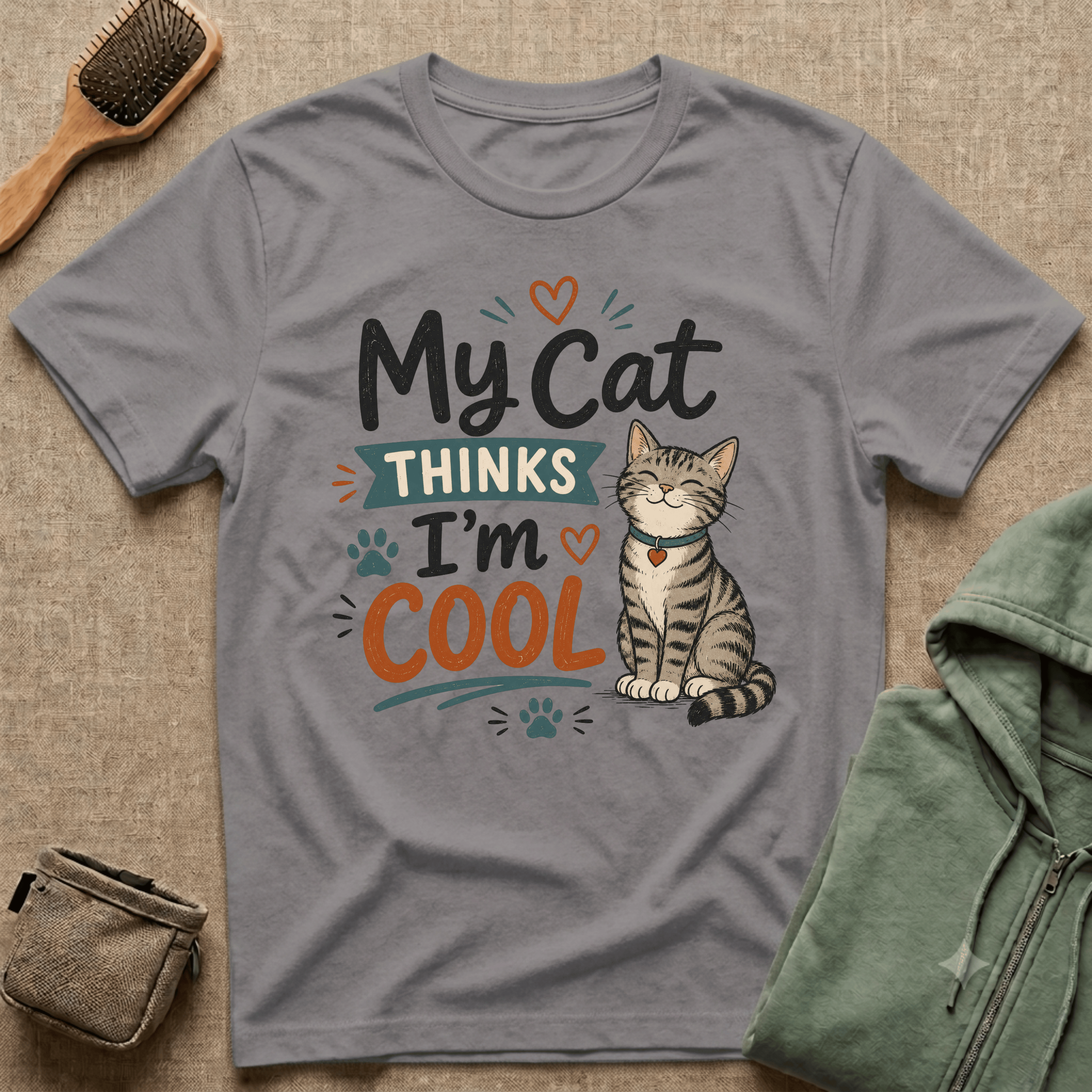 My Cat Thinks I’m Cool T-Shirt – Cute Cat Lover Graphic Tee