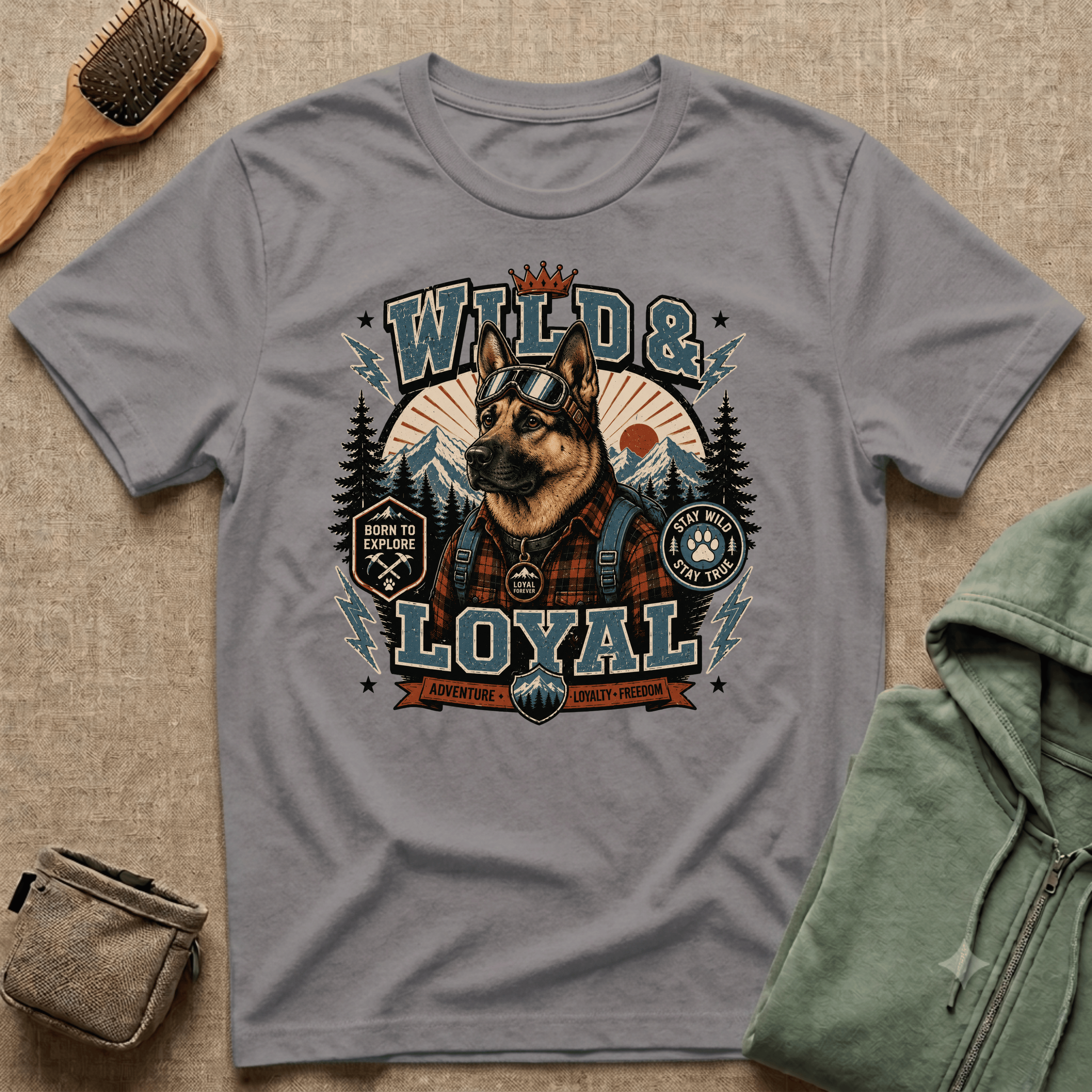Wild & Loyal German Shepherd T-Shirt — Vintage Outdoor Dog Lover Tee