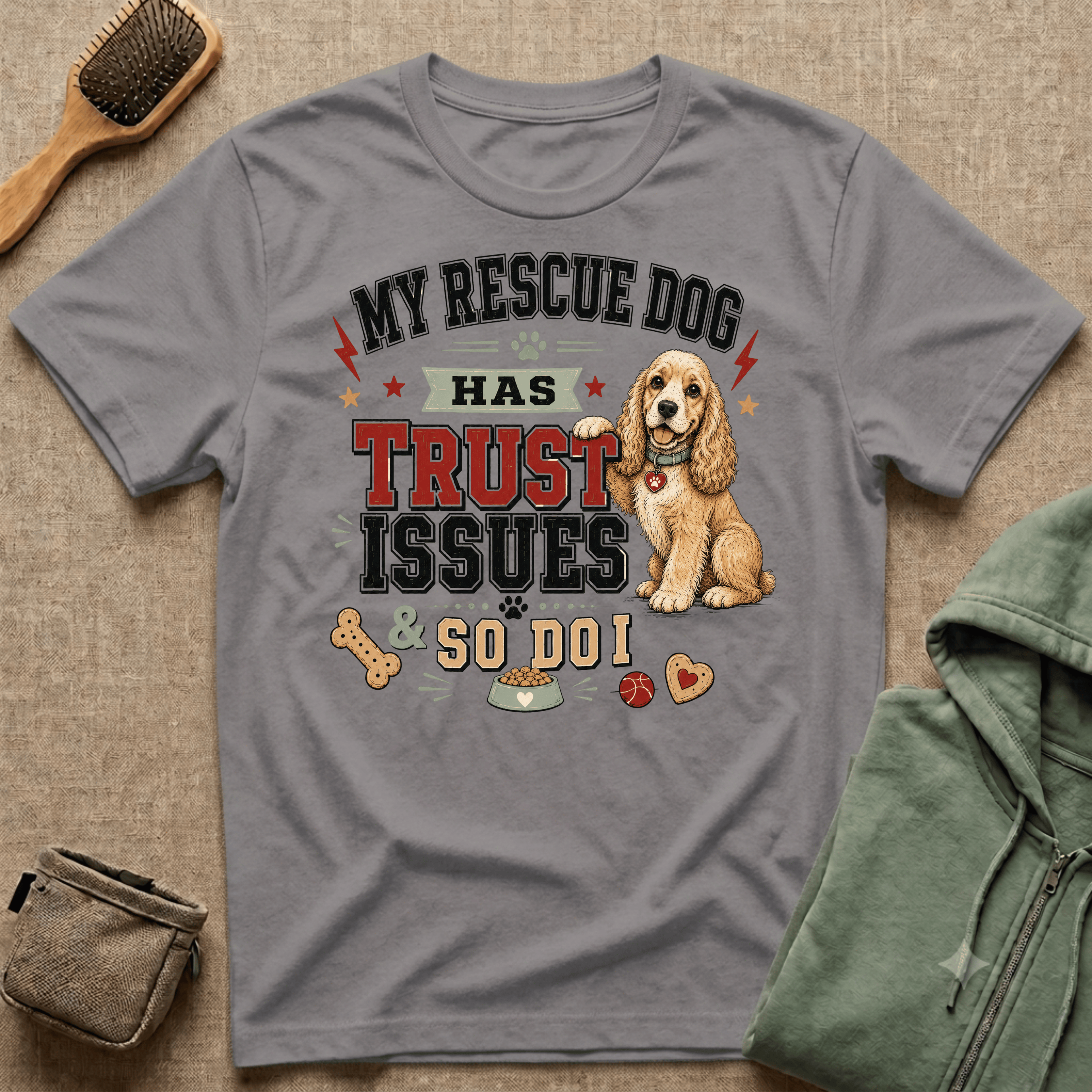 My Rescue Dog Has Trust Issues T-Shirt —Cocker Spaniel Rescue Dog Owner Tee