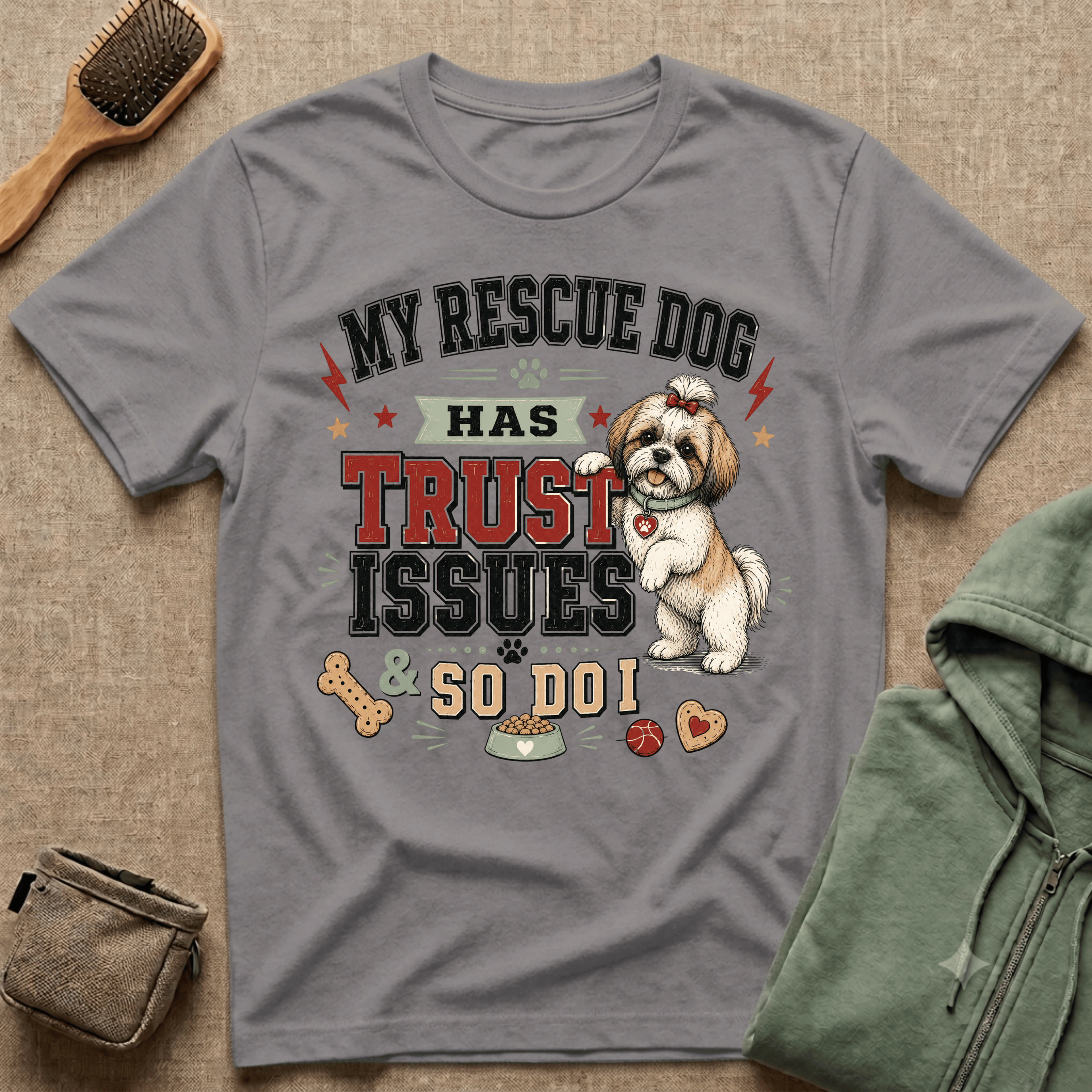 My Rescue Dog Has Trust Issues T-Shirt —Shih Tzu Rescue Dog Owner Tee
