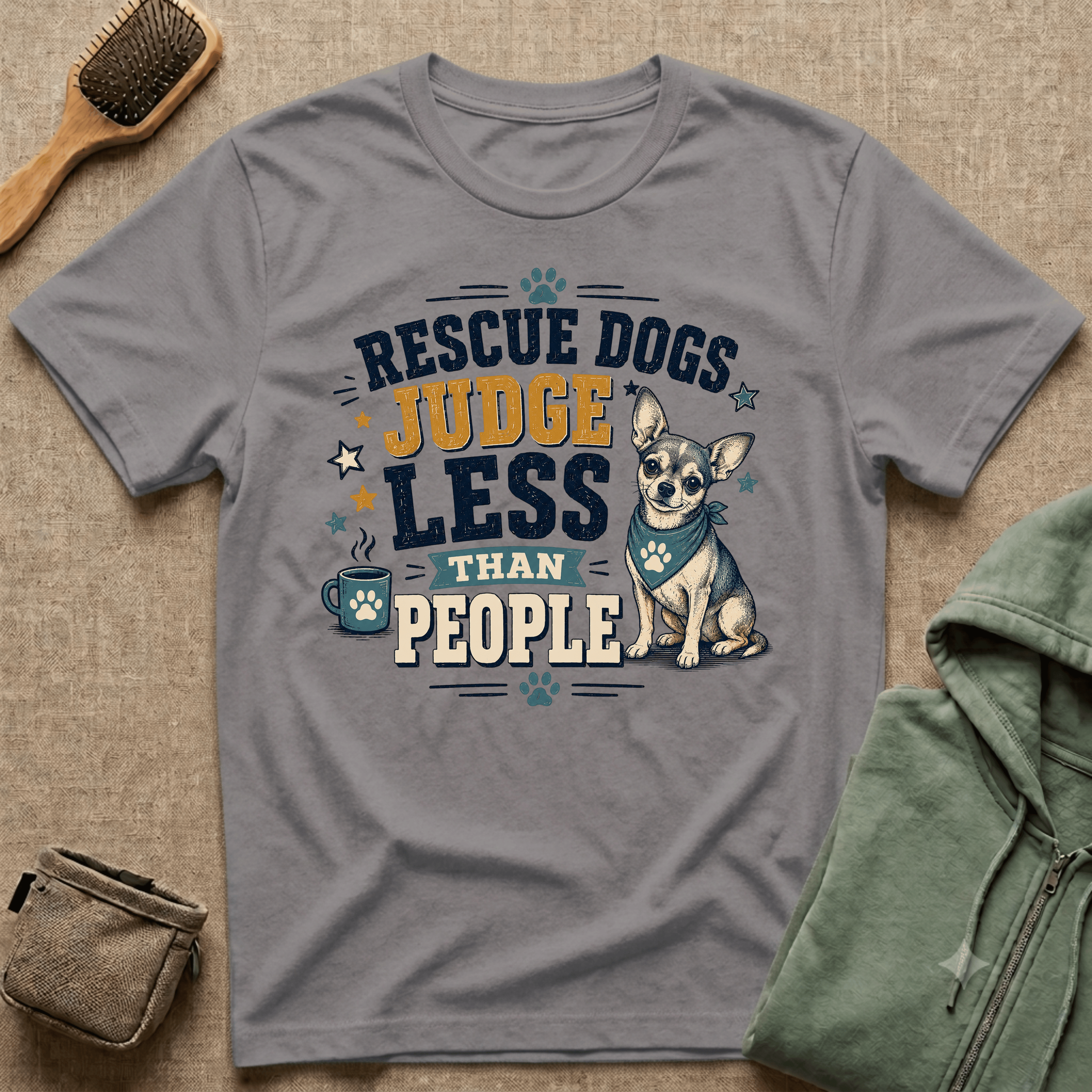 Rescue Dogs Judge Less Than People T-Shirt — Cute Chihuahua Rescue Tee