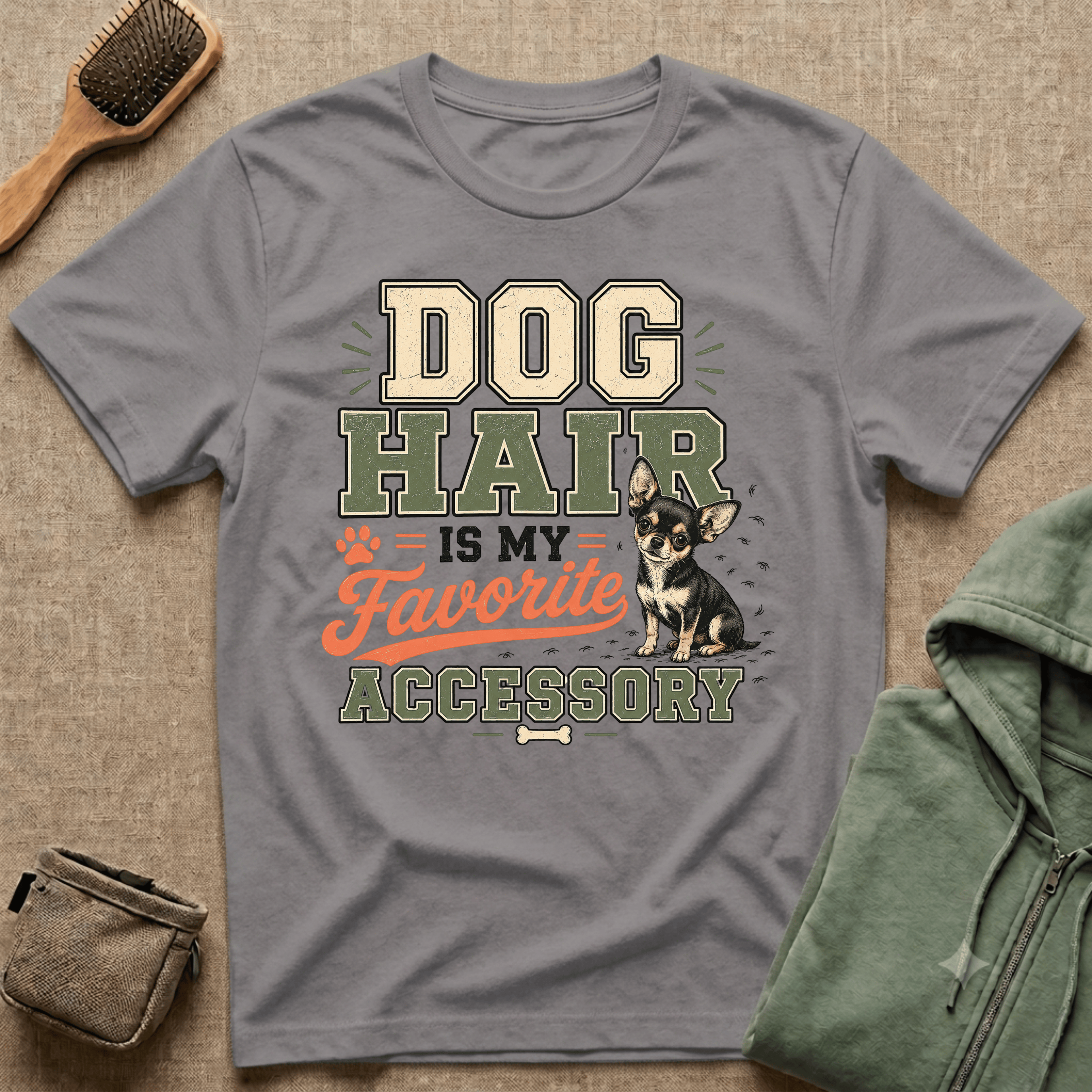 Dog Hair Is My Favorite Accessory T-Shirt — Chihuahua Dog Lover Tee