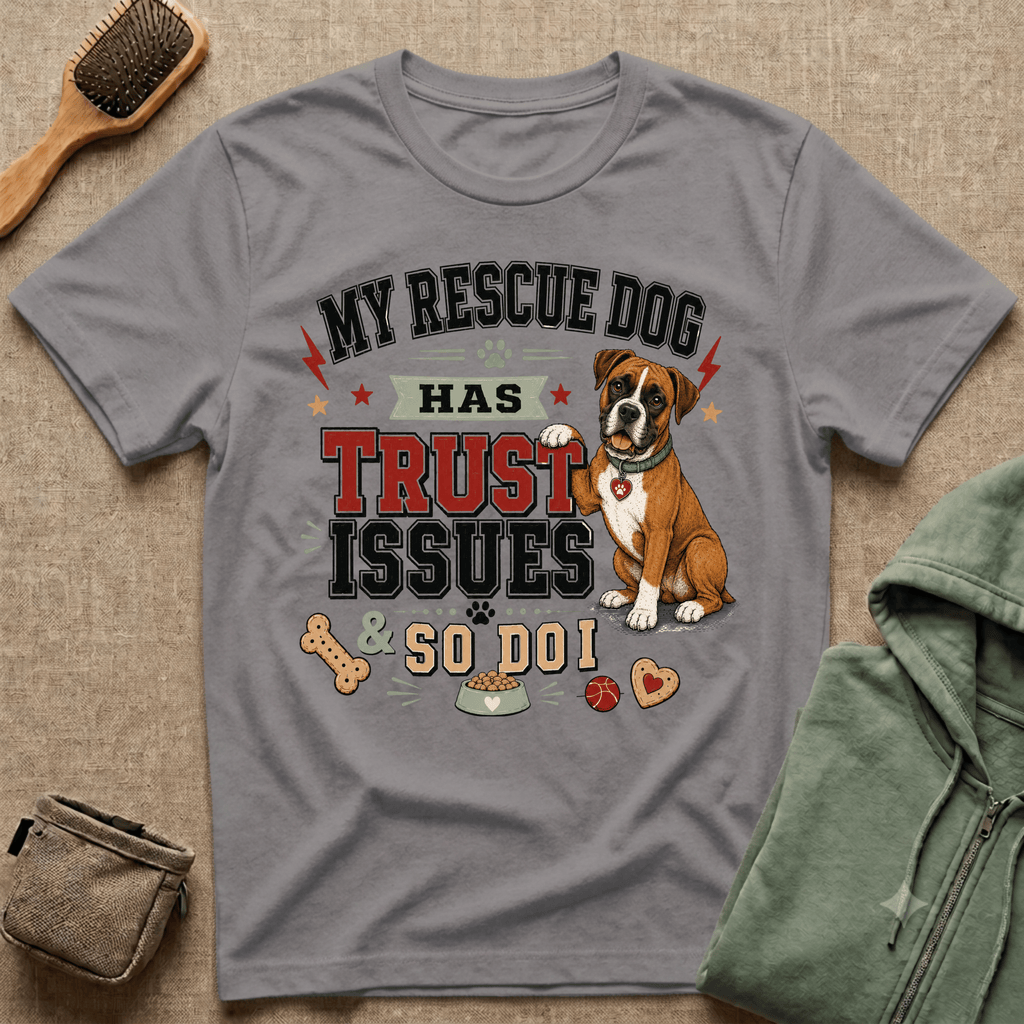 My Rescue Dog Has Trust Issues T-Shirt —Boxer Rescue Dog Owner Tee