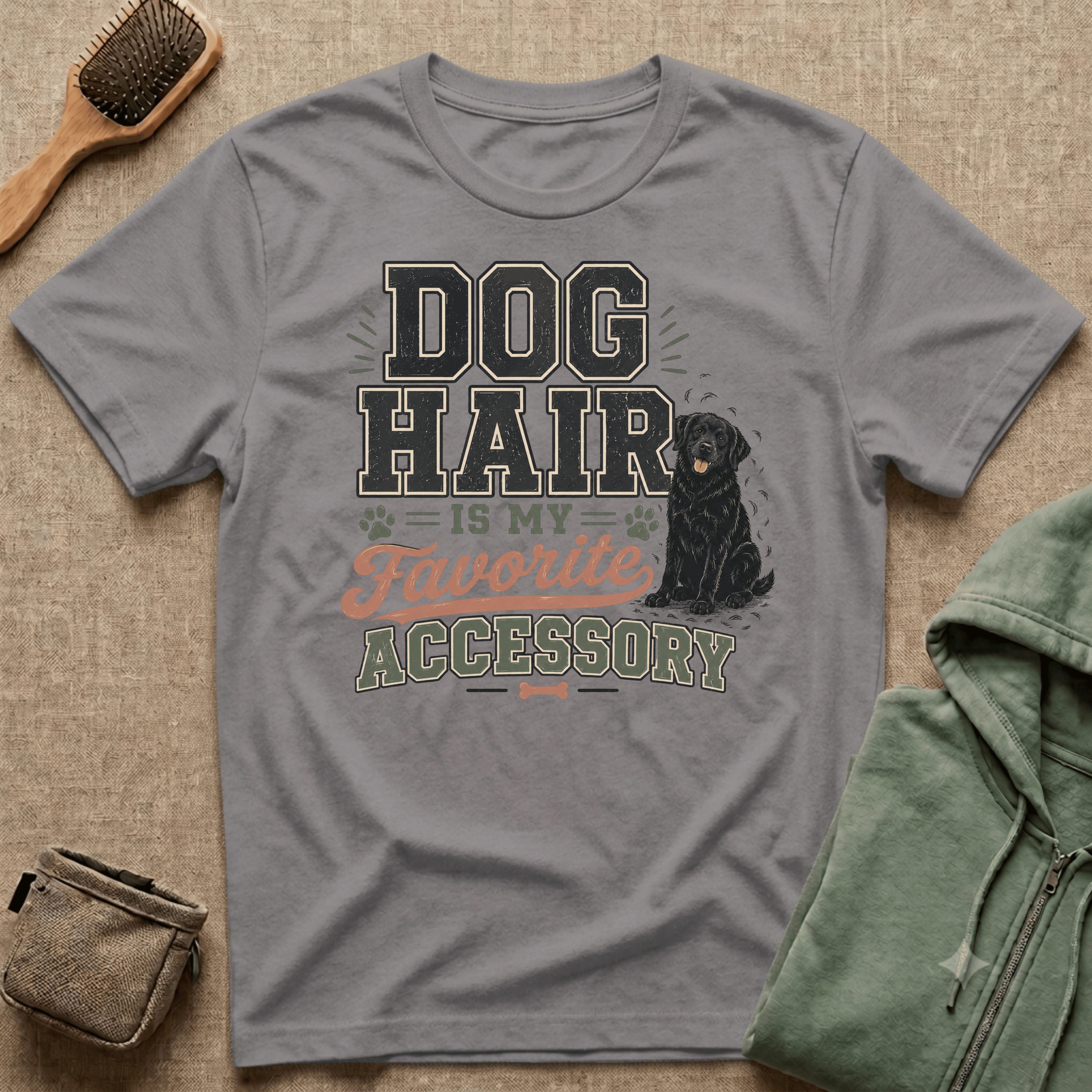 Dog Hair Is My Favorite Accessory T-Shirt — Black Lab Dog Lover Tee