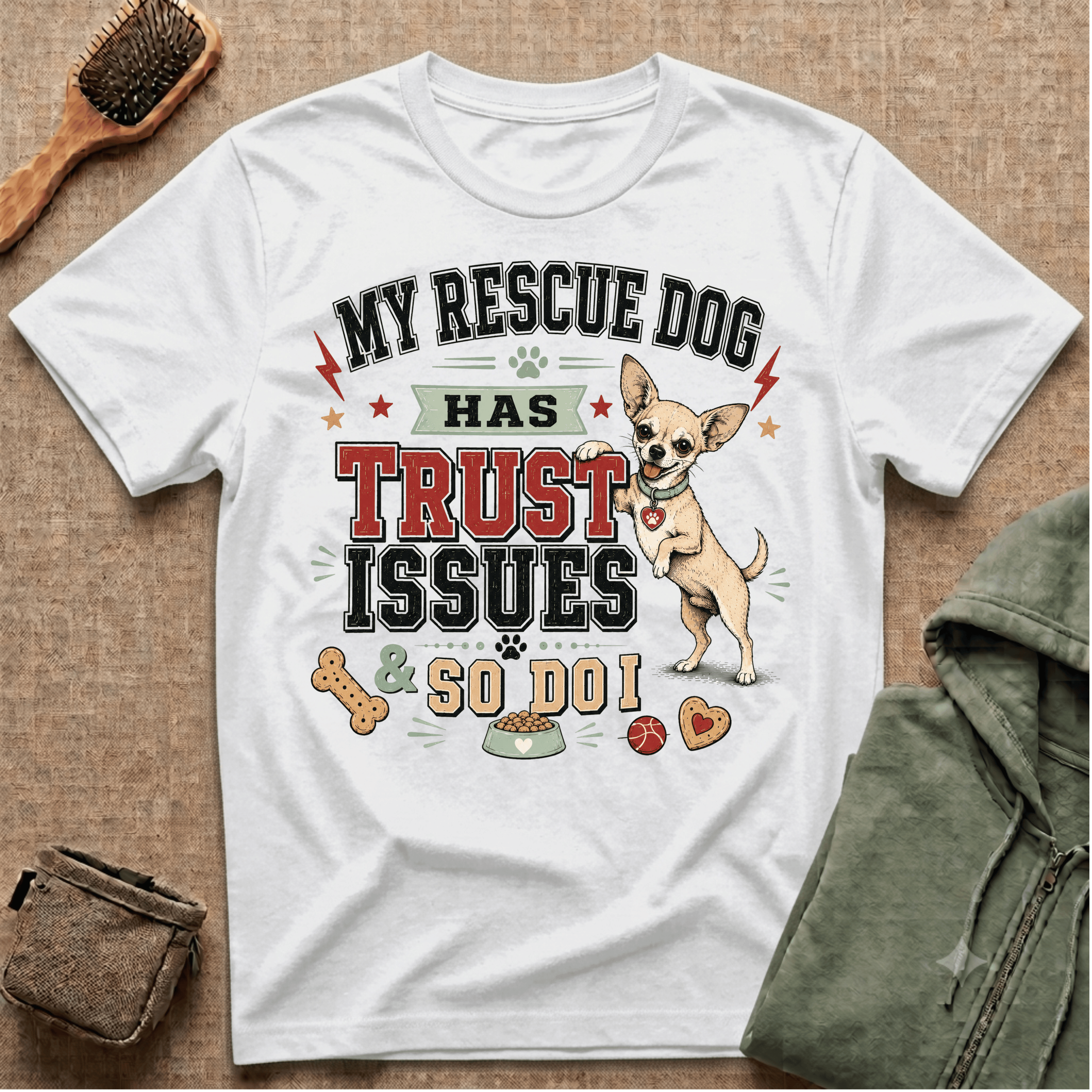 My Rescue Dog Has Trust Issues T-Shirt —Chihuahua Rescue Dog Owner Tee