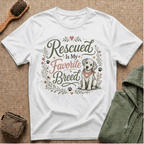 Rescued Is My Favorite Breed T-Shirt — Cute Rescue Dog Adoption Tee