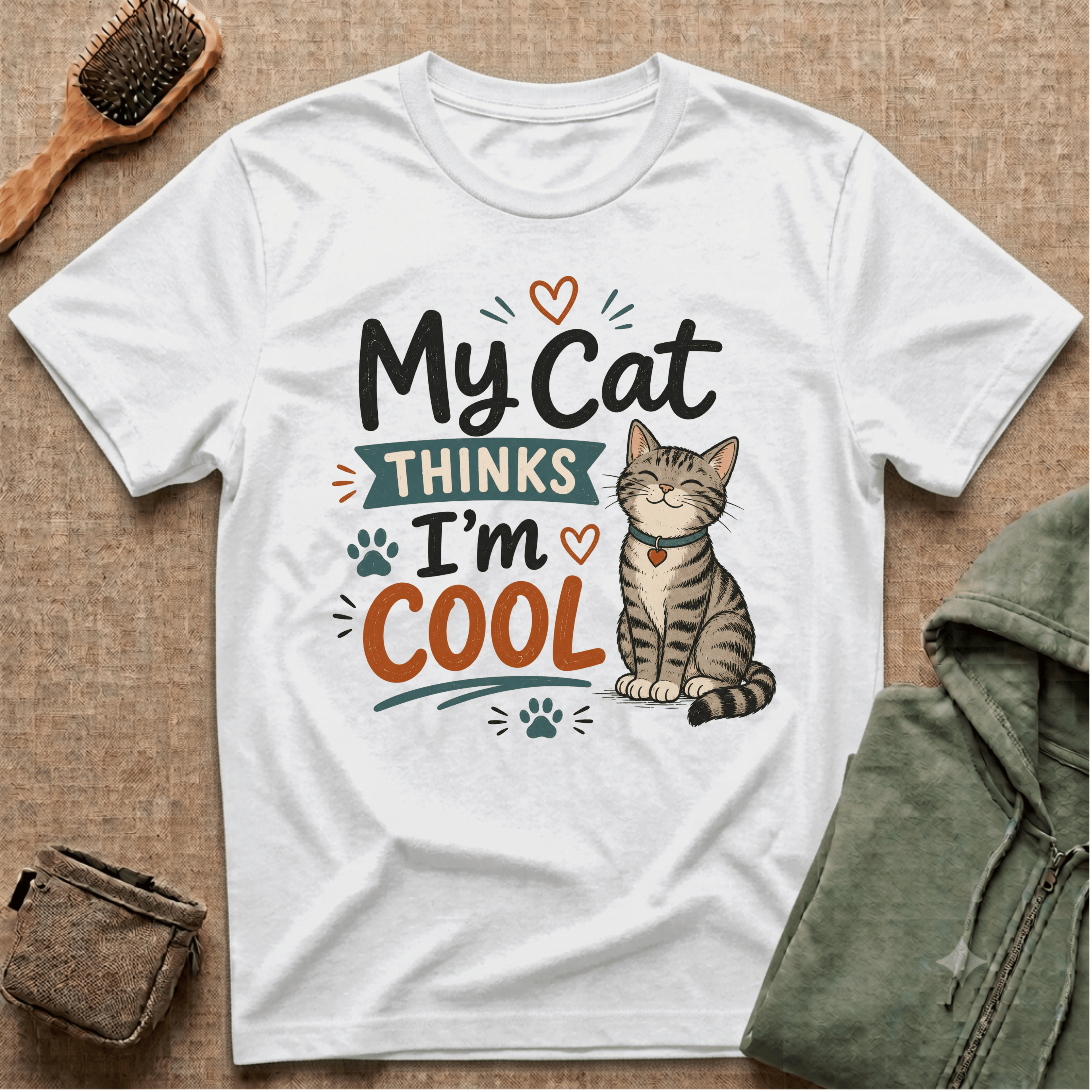 My Cat Thinks I’m Cool T-Shirt – Cute Cat Lover Graphic Tee