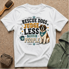 Rescue Dogs Judge Less Than People T-Shirt — Cute St. Bernard Rescue Tee