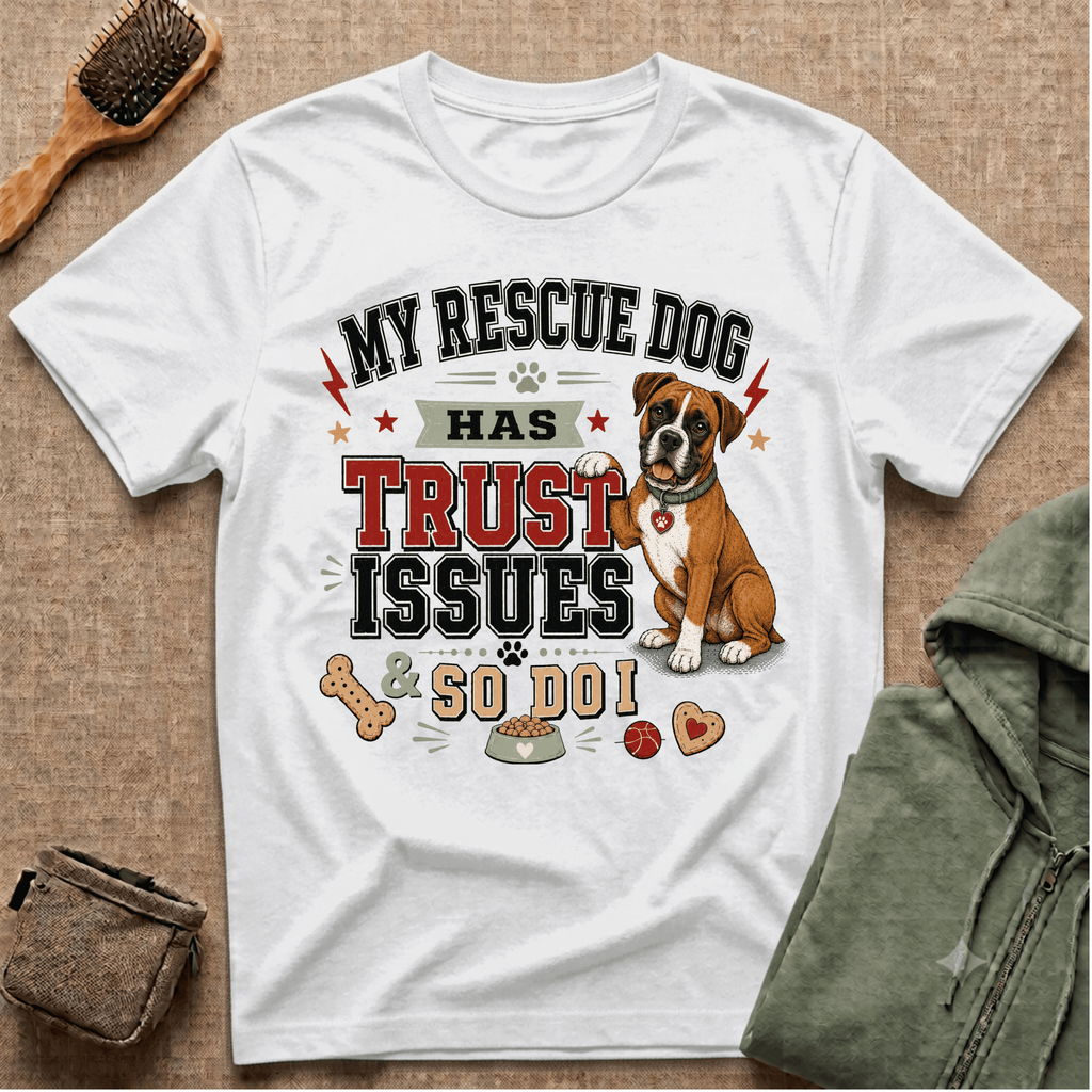My Rescue Dog Has Trust Issues T-Shirt —Boxer Rescue Dog Owner Tee