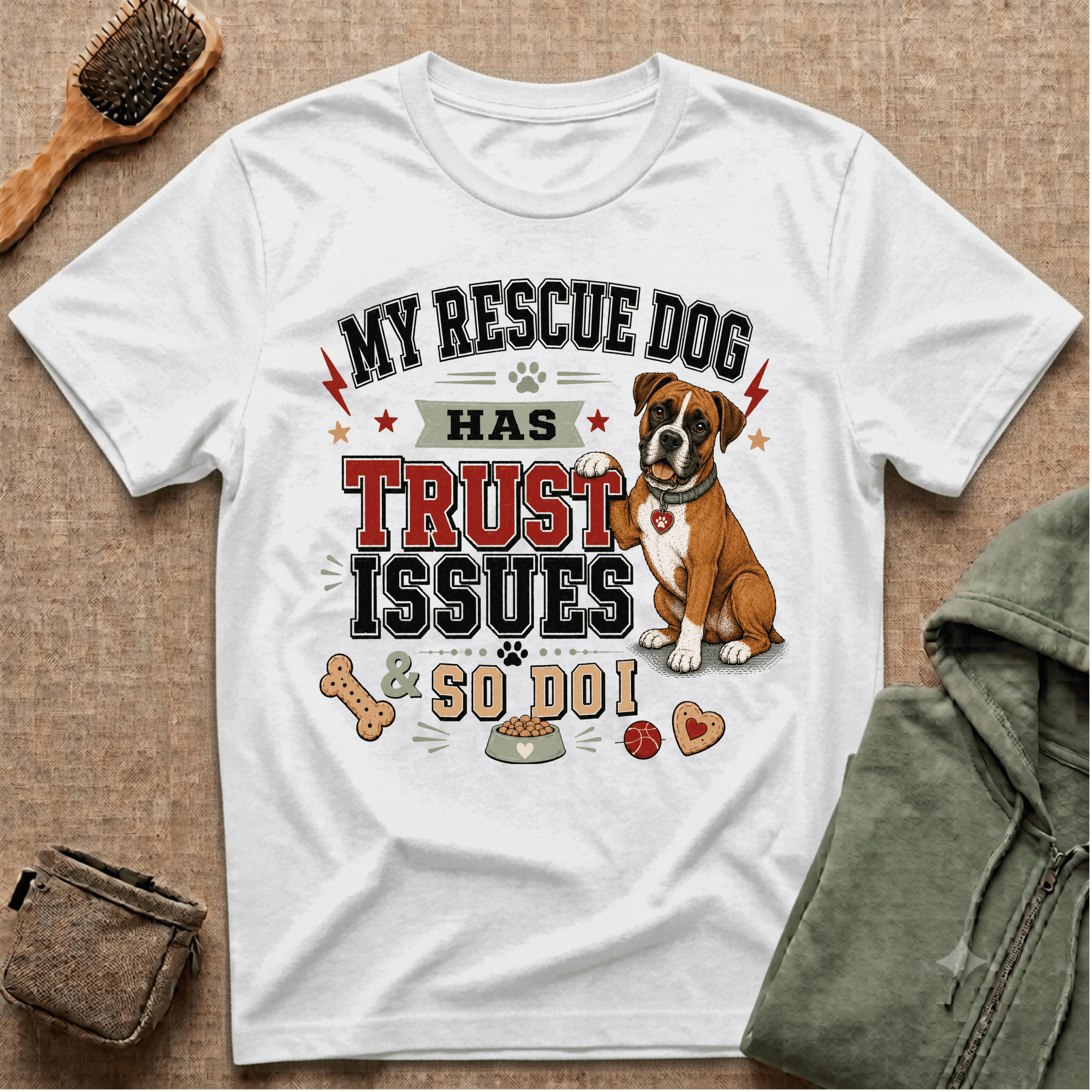 My Rescue Dog Has Trust Issues T-Shirt —Boxer Rescue Dog Owner Tee